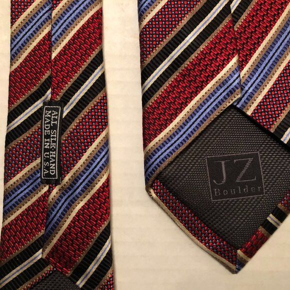 Other JZ Richards men's new red 100%silk tie 3 1/4" X 59" Size ONE SIZE - 5 Thumbnail
