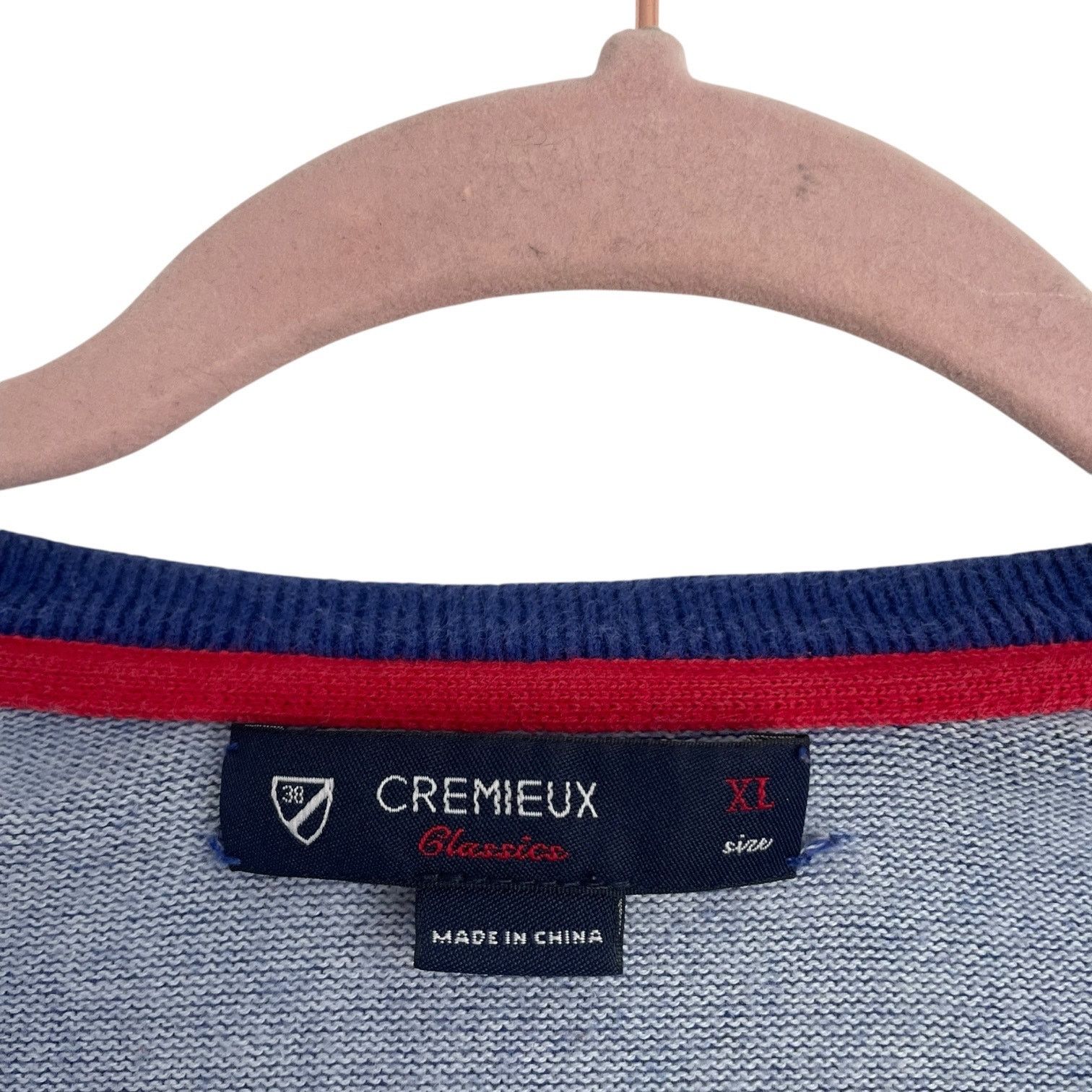 Cremieux Cremieux Classics Mens Blue V-Neck Elbow Patch Sweater Size US XL / EU 56 / 4 - 6 Thumbnail