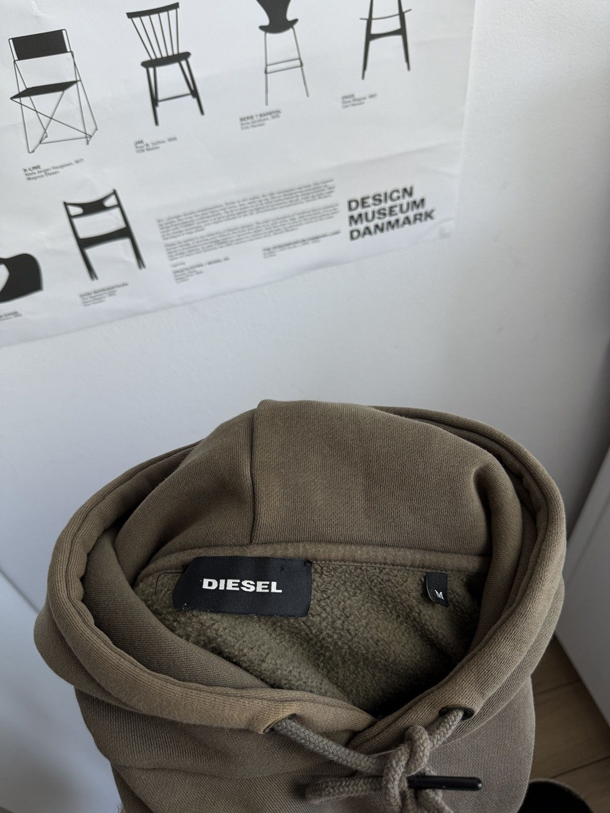 Designer × Diesel Diesel big logo khaki hoodie M designer streetwear avantgarde Size US M / EU 48-50 / 2 - 4 Thumbnail