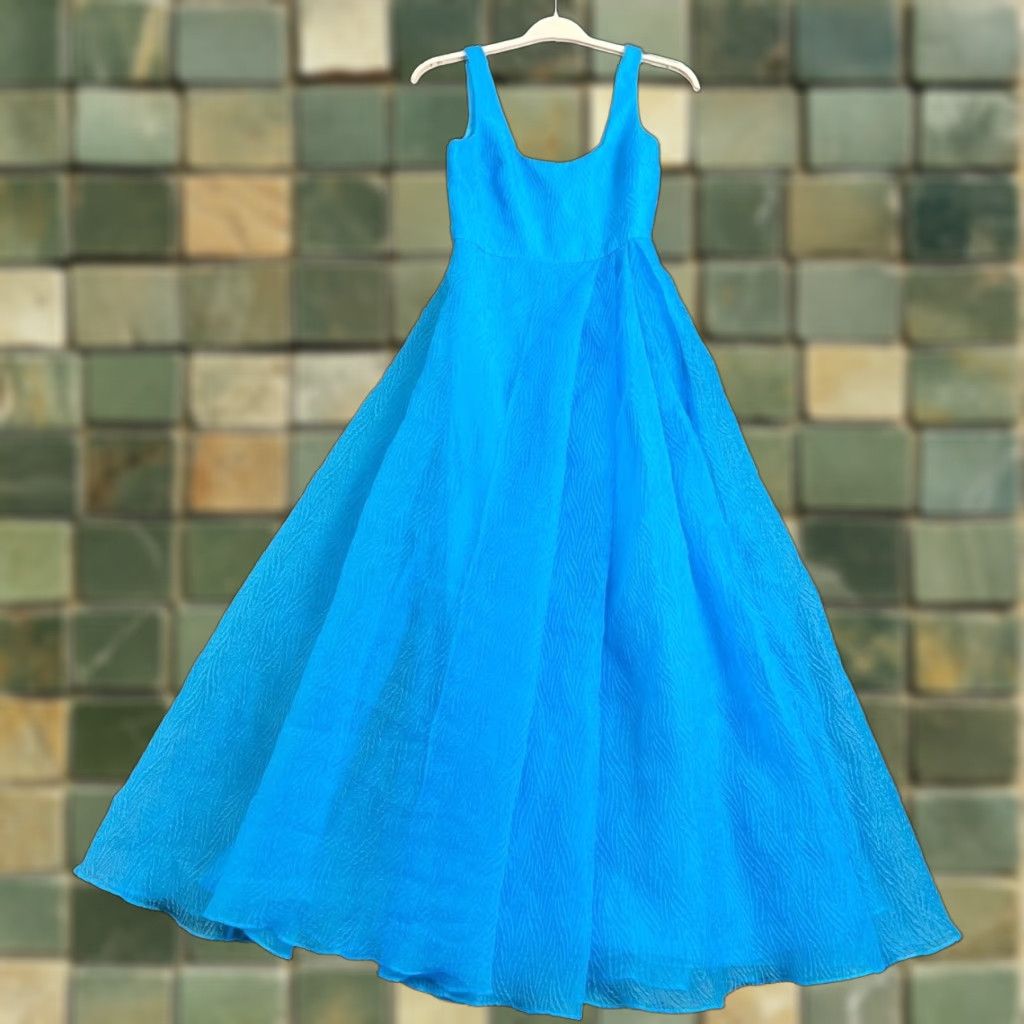 VINTAGE ML MONIQUE LHUILLIER X RTR Clara Organza Gown Women's Size 2 Blue