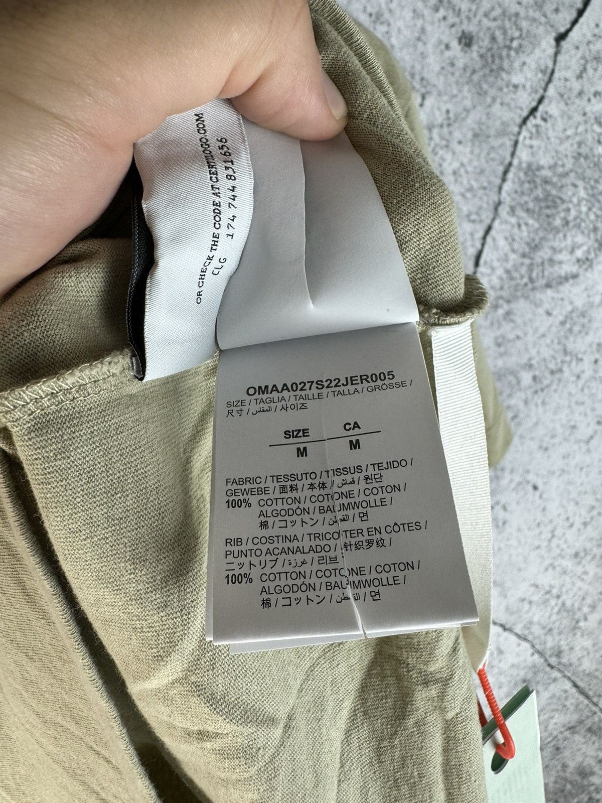 Off-White Off-White S/S22 Caravaggio Tee Sand Medium Size US M / EU 48-50 / 2 - 5 Thumbnail