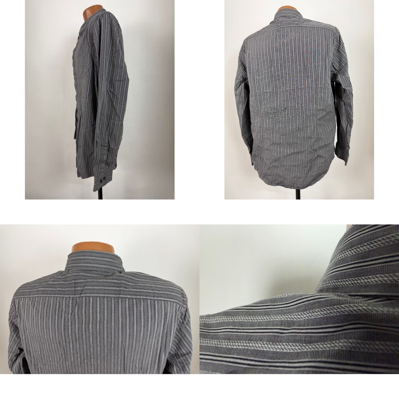 Vintage VINTAGE Structure Shirt Men L Black Striped Button-Up 90s Y2K Preppy Casual/Workwear Mens Size US L / EU 52-54 / 3 - 8 Thumbnail