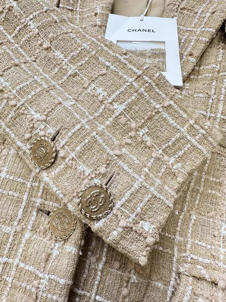 Chanel Chanel Beach Series Golden Fine Glitter Plaid Silhouette S Size XS / US 0-2 / IT 36-38 - 5 Thumbnail