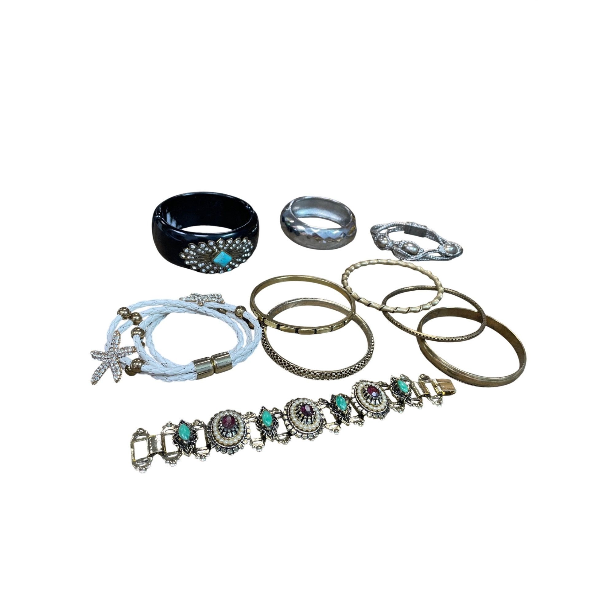Other Costume jewelry womans assorted lot of 10 bracelets SKU 9809 Size ONE SIZE - 10 Thumbnail