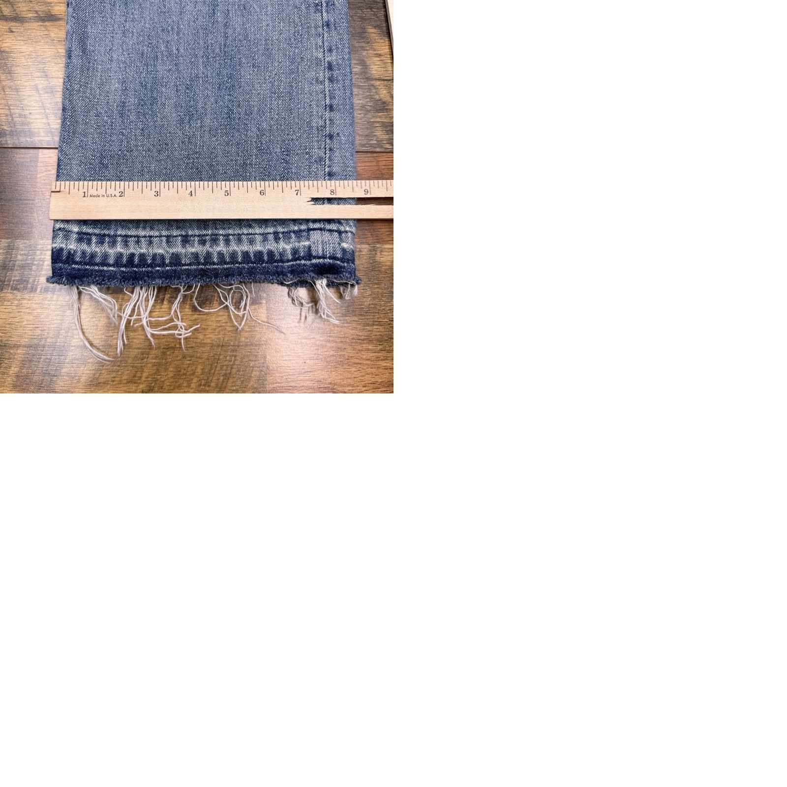 J.Crew J.CREW Jeans Straight Womens 31P Petite High Rise Frayed Hems Blue Denim 5-Pocket 21.5in Inseam Size 24" / US 00 / IT 34 - 9 Thumbnail