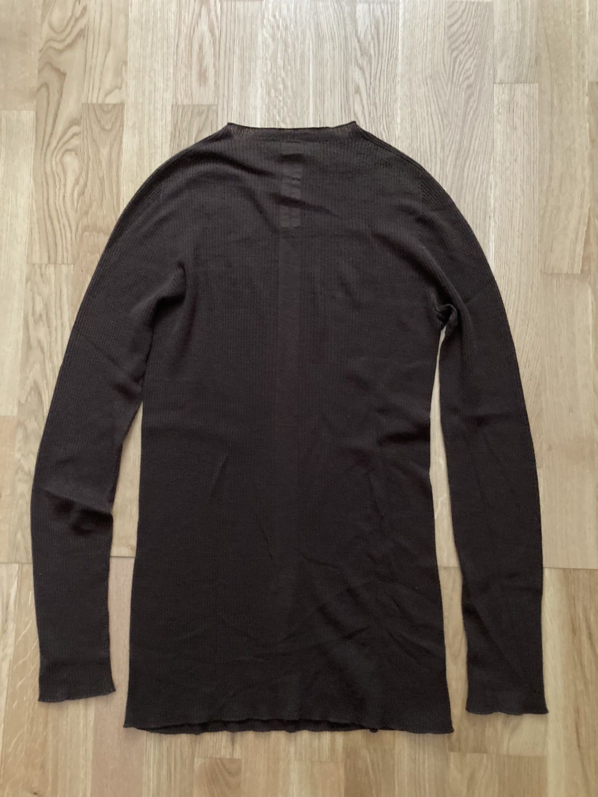 Rick Owens F/W 23 "LUXOR" Ribbed Brown Wool Sweater Rick Owens L Size US L / EU 52-54 / 3 - 9 Thumbnail