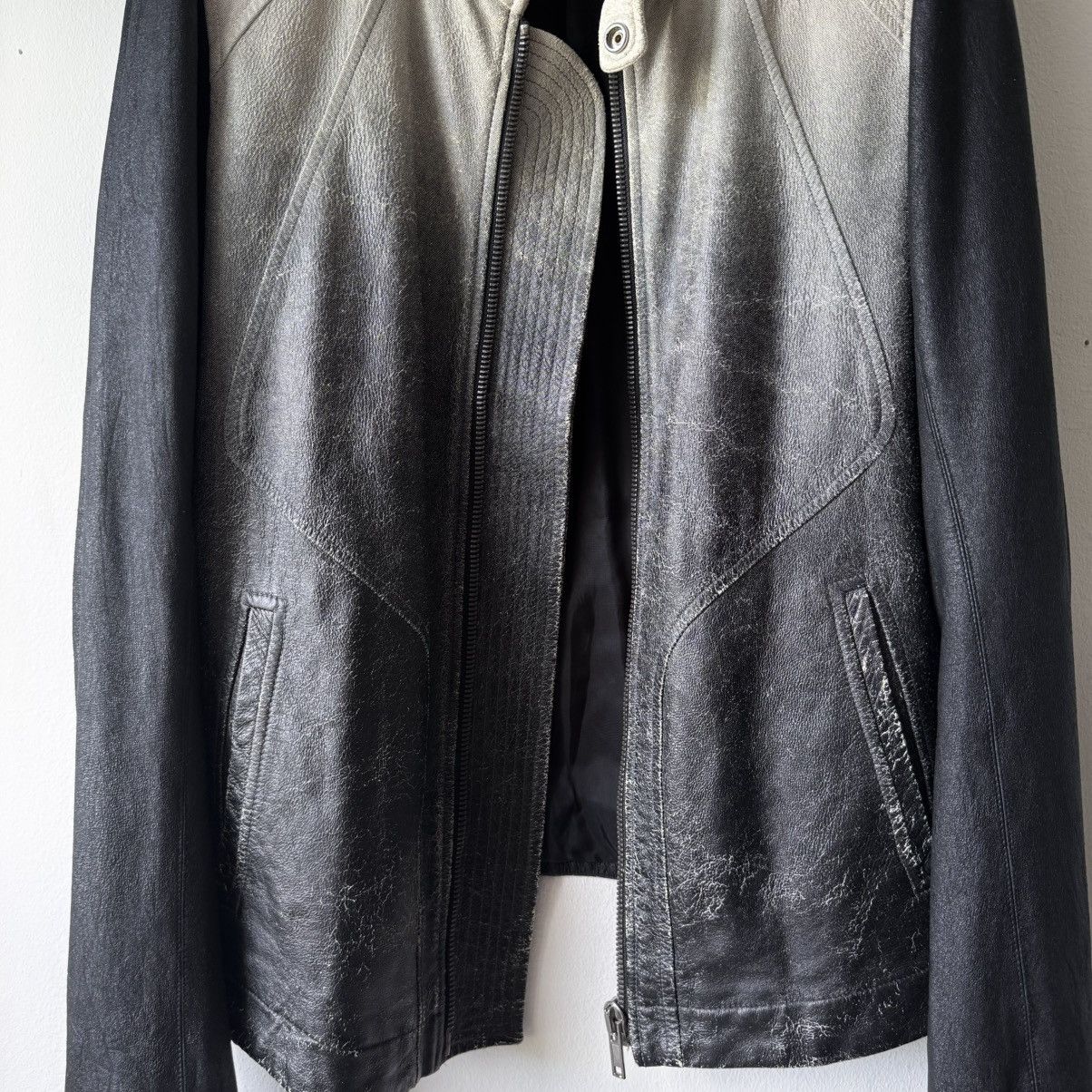 Rick Owens Rick Owens SS09 Gradient Blistered Intarsia Leather Jacket Size US M / EU 48-50 / 2 - 12 Thumbnail