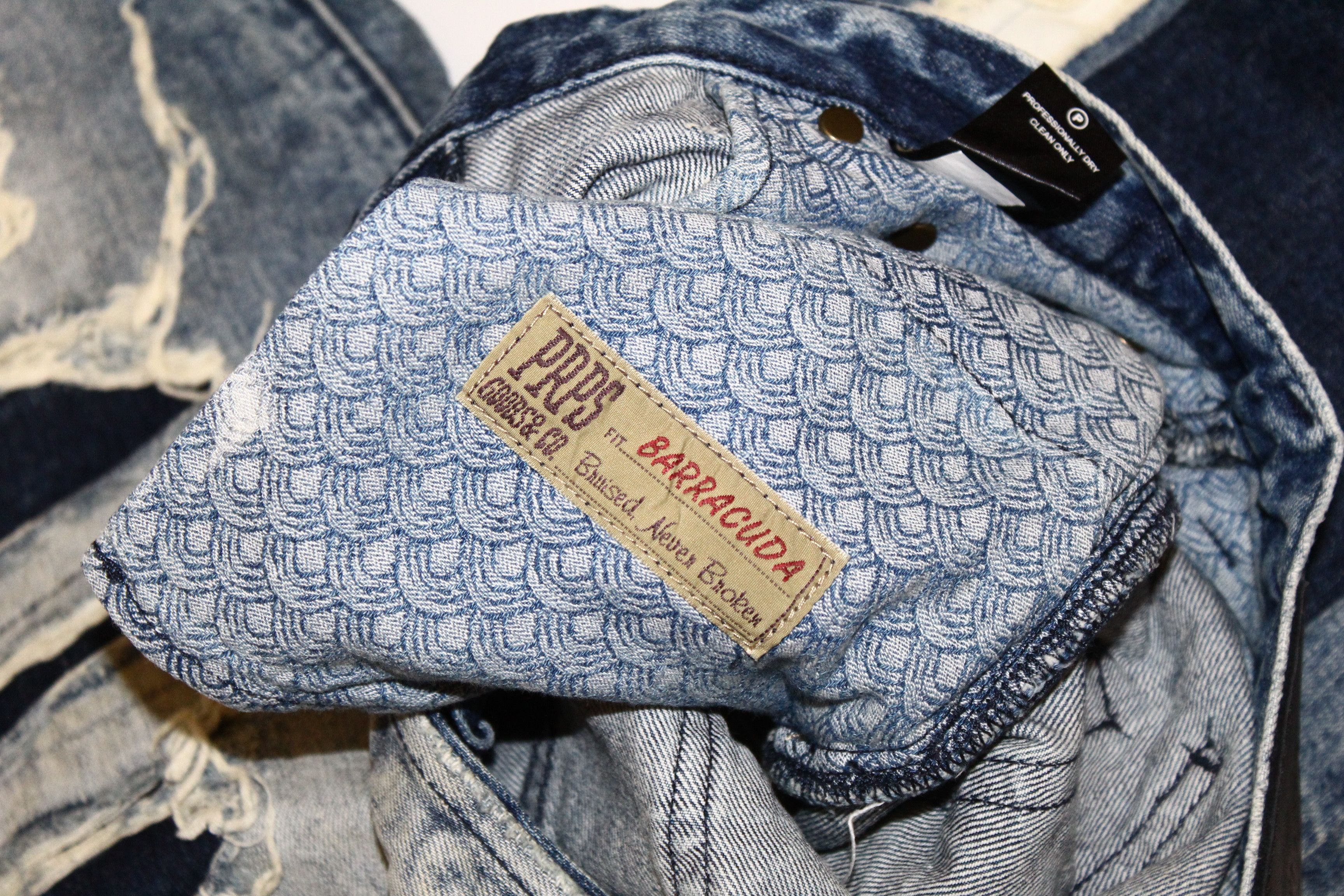 Prps PRPS Donwan Harrell Distressed Patchwork Rip Repair Denim Size US 31 - 12 Thumbnail