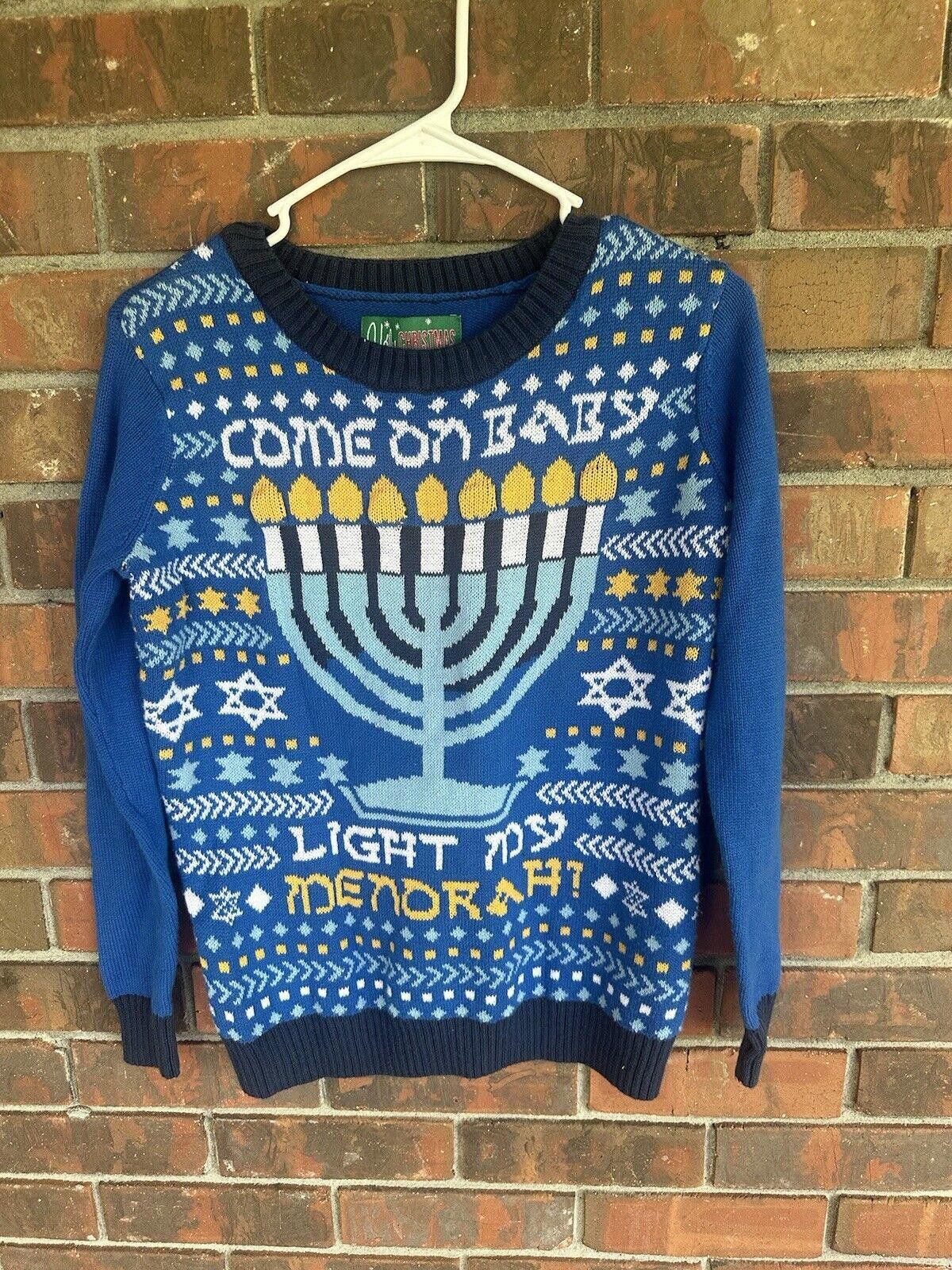 Designer menorah ugly christmas sweater Size XS New But Laundered Size XS / US 0-2 / IT 36-38 - 1 Thumbnail