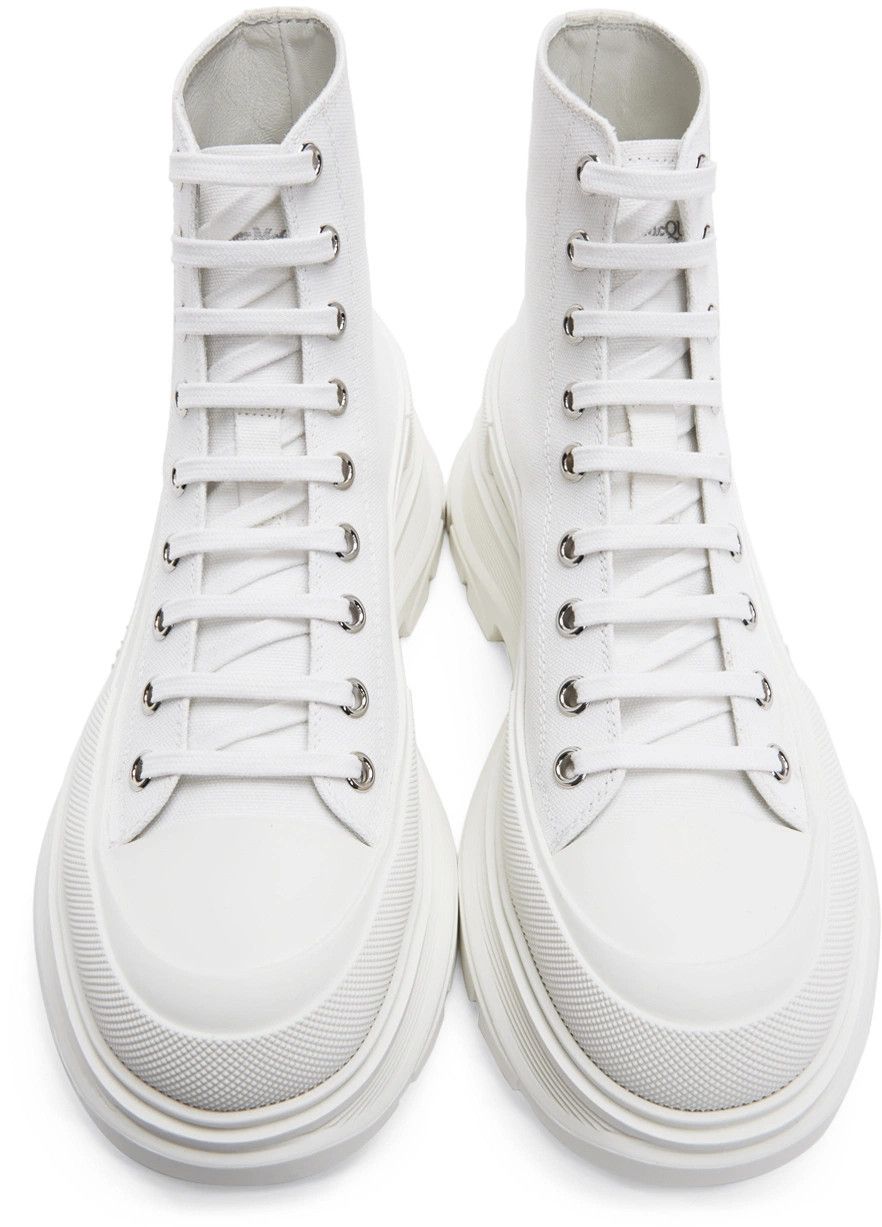 Alexander McQueen o1y1024 Hi-Top Sneakers in White Size US 7 / EU 40 - 1 Thumbnail