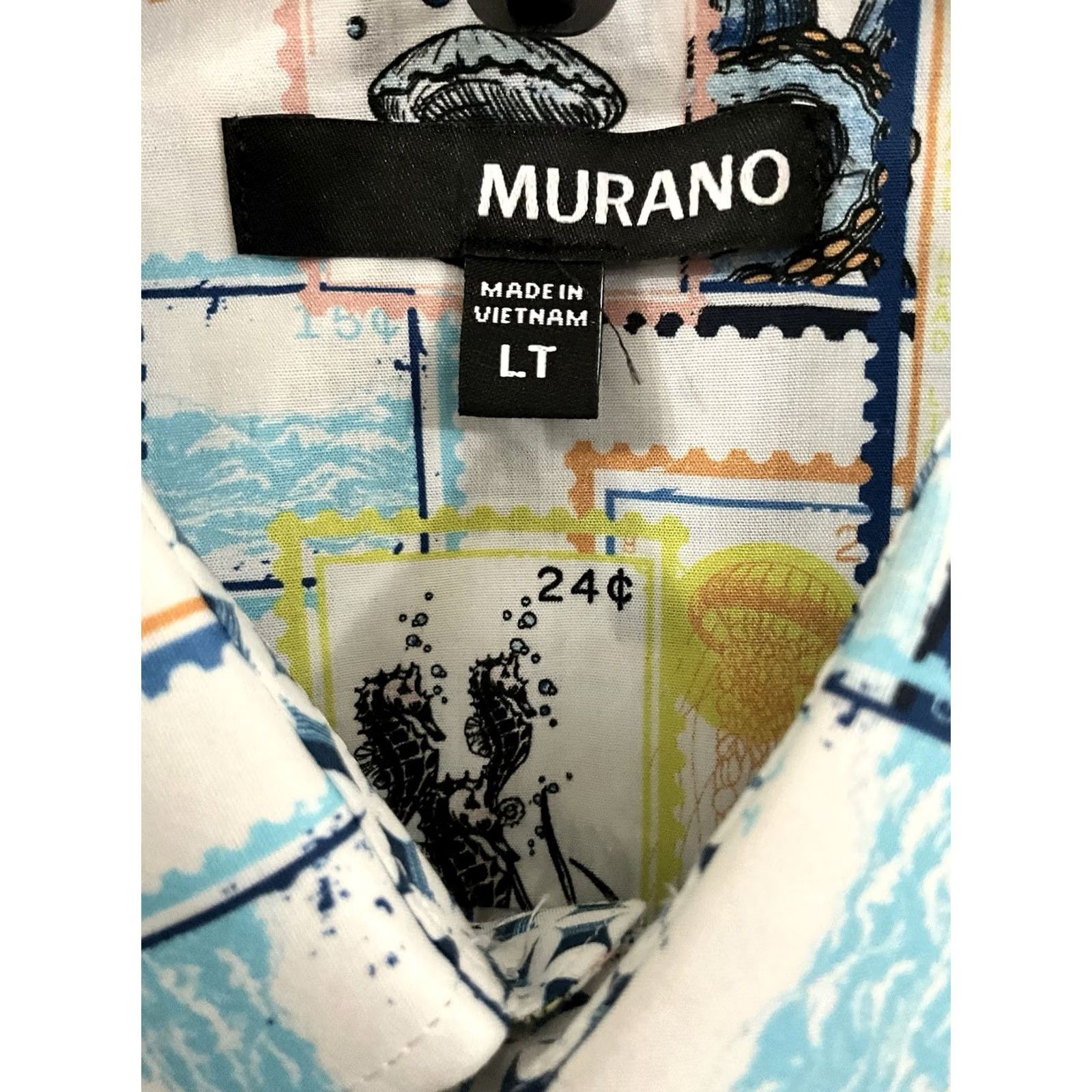 Murano Murano Tall Man’s Sailor Button Down Shirt LT White Cotton Button-Up Men Big & Tall Collared Short Sleeve Easy Care Shirt Shirt Mens White LT Size US L / EU 52-54 / 3 - 4 Thumbnail