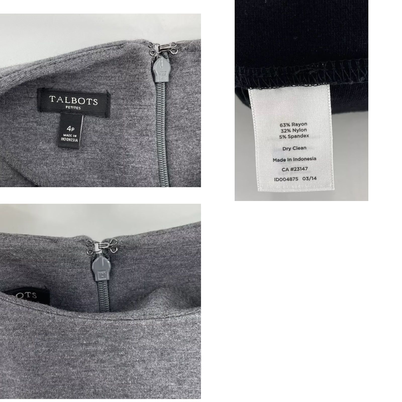 Talbots Talbots Women’s Black & Gray Color Block Career Sheath Dress 4P Size S / US 4 / IT 40 - 8 Thumbnail