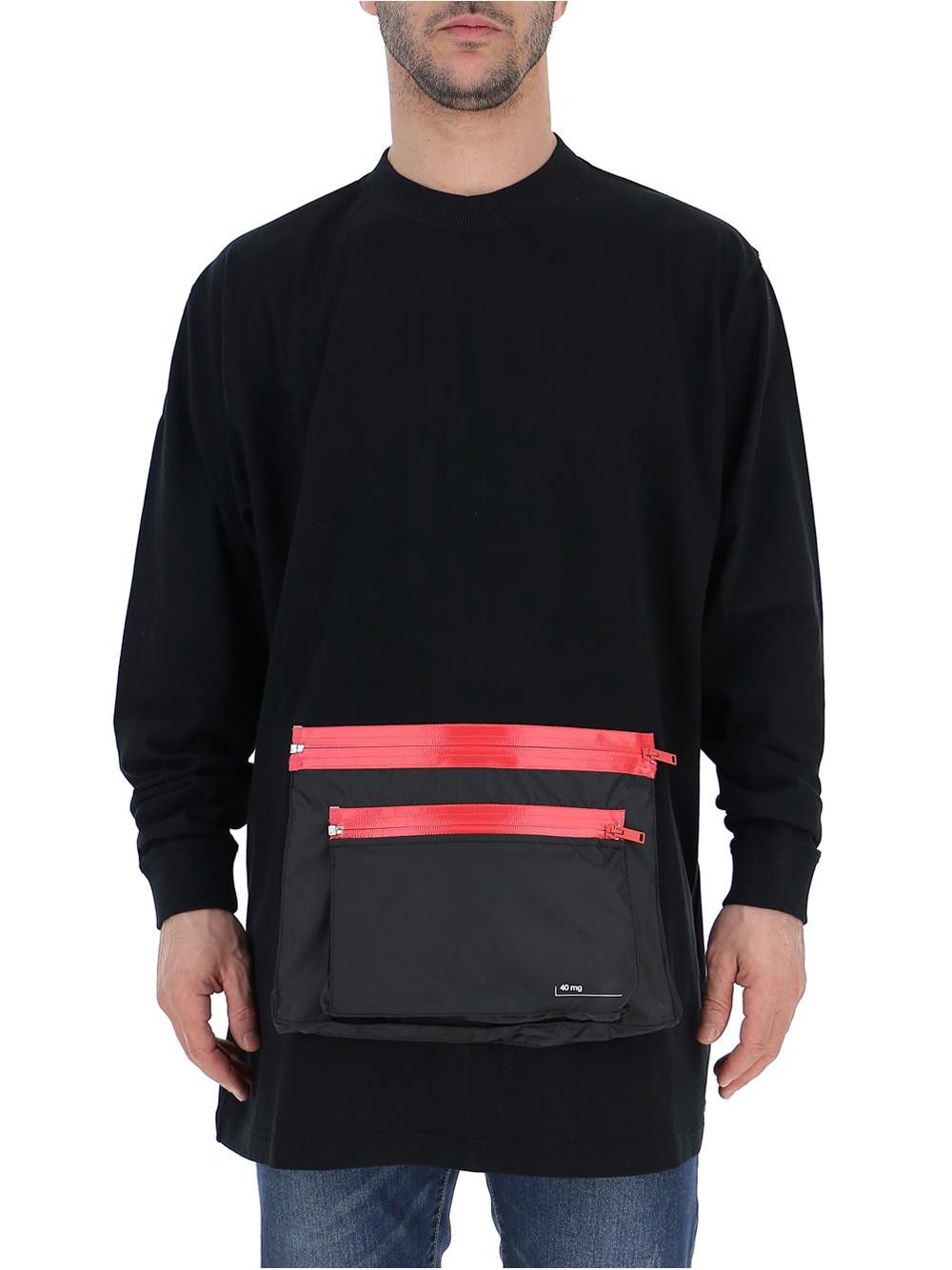 Marcelo Burlon Black Front Pocket Oversized Long Sleeve T-Shirt Size US S / EU 44-46 / 1 - 2 Thumbnail