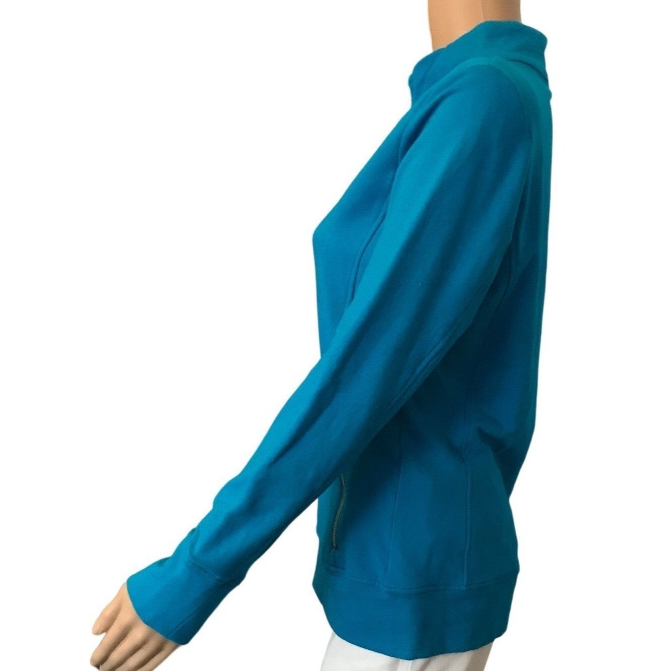 Swarovski Christine Alexander Small Blue Cotton Sport Track Jacket Gym Size S / US 4 / IT 40 - 4 Thumbnail