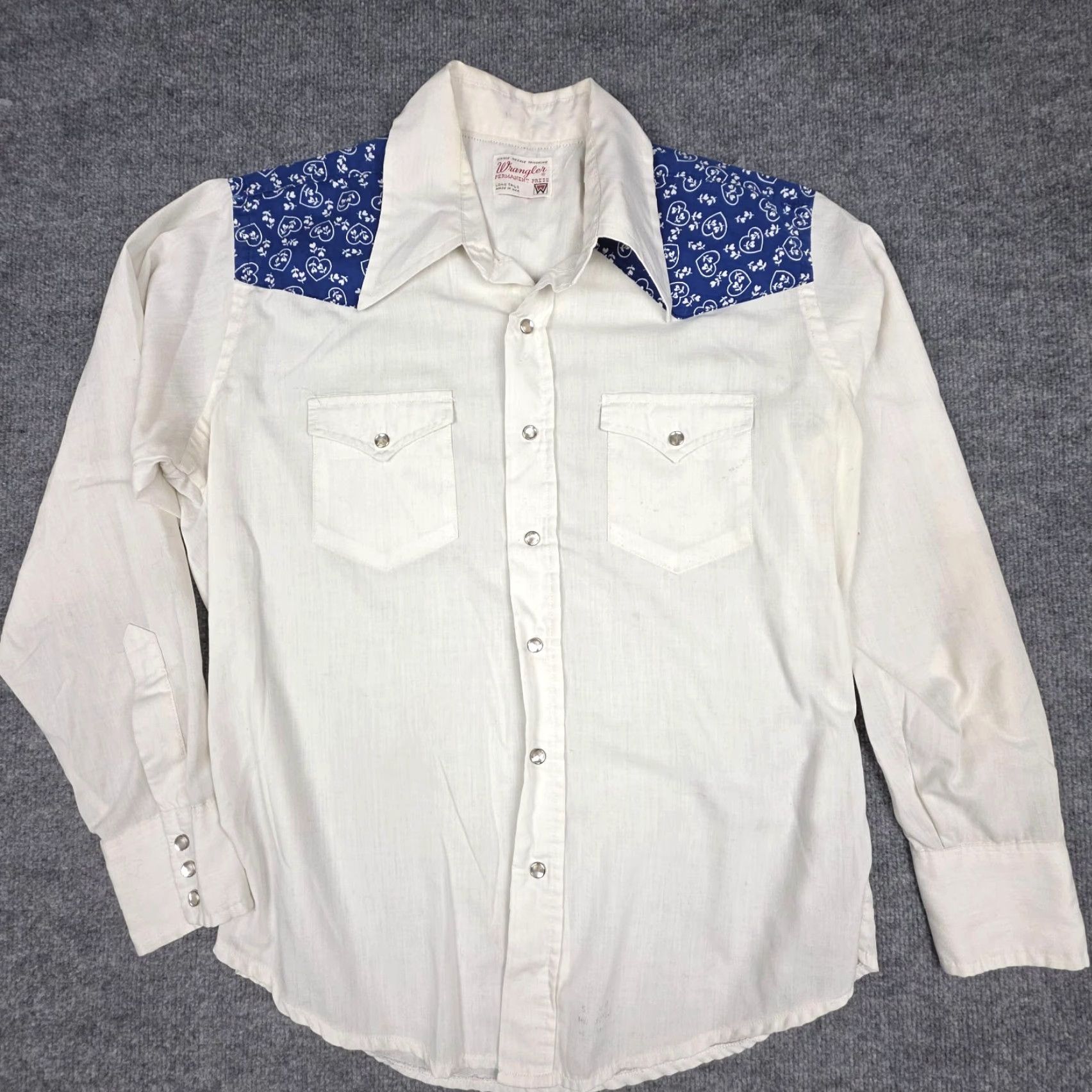 Wrangler VINTAGE Wrangler Permanent Press Pearl Snap Shirt Men's 17 34 White Western USA* Size US S / EU 44-46 / 1 - 3 Thumbnail