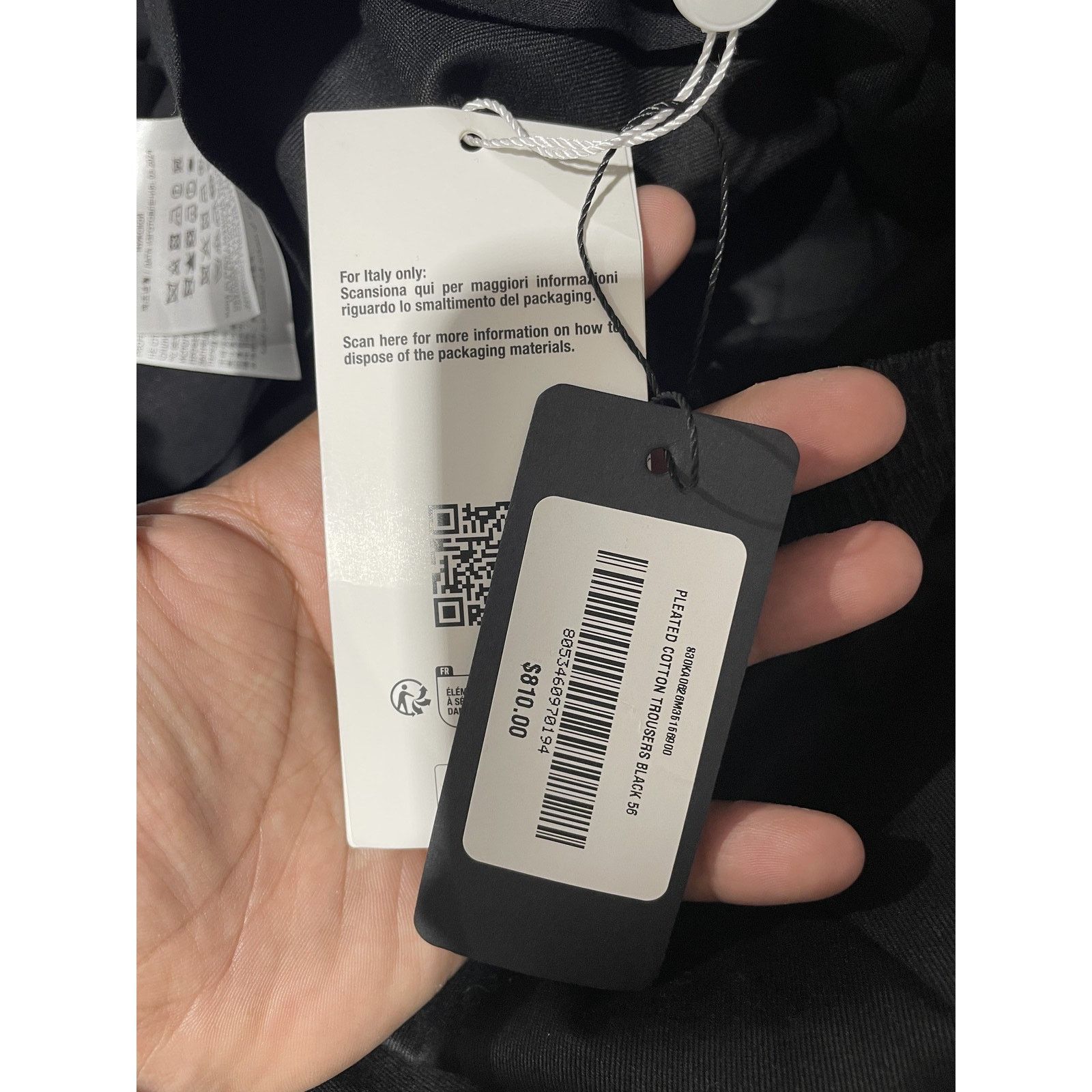 Maison Margiela MAISON MARGIELA PLEATED COTTON TROUSER BLACK SIZE 56 NEW Size US 40 / EU 56 - 6 Thumbnail