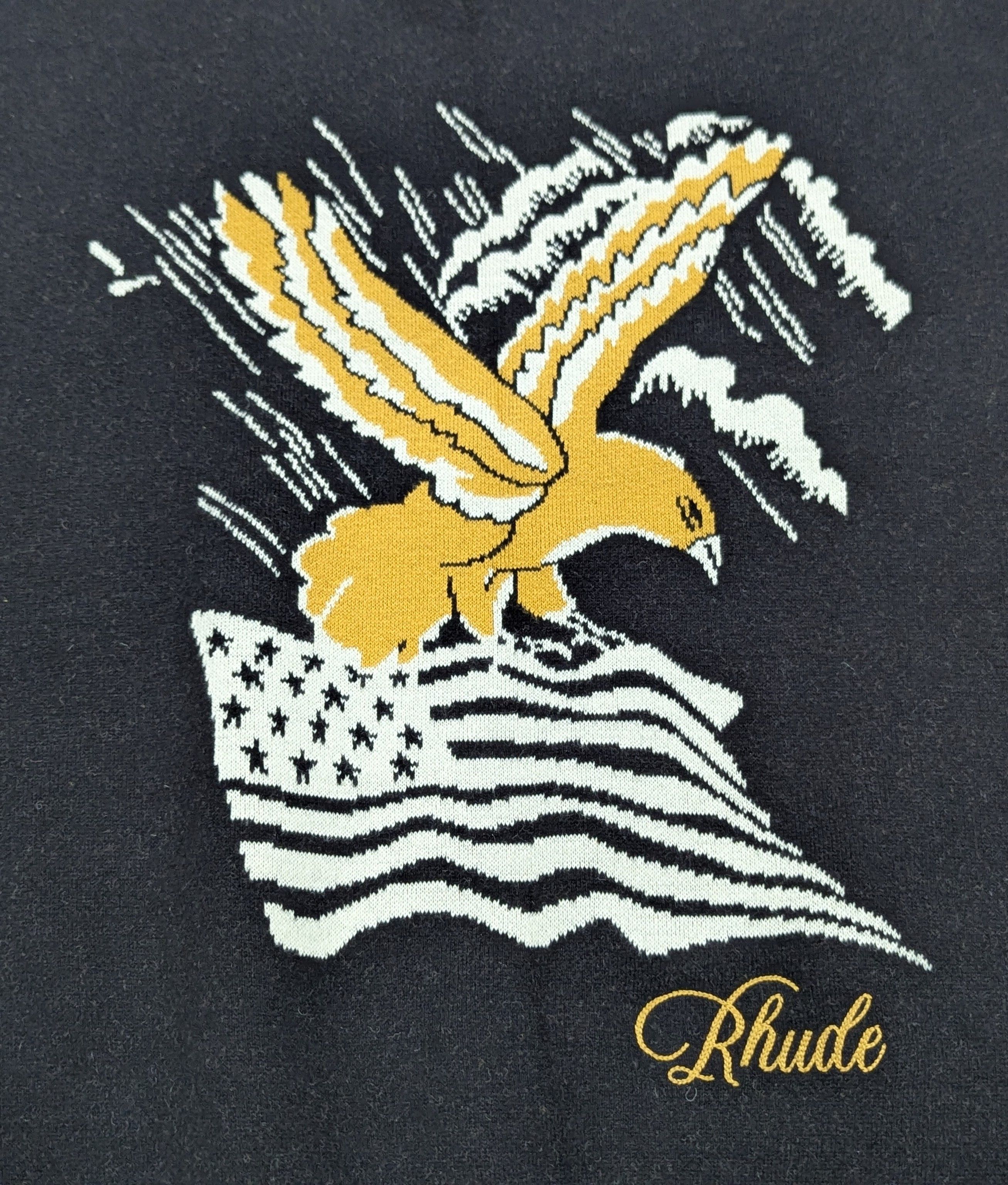Rhude RHUDE Eagle Souvenir Wool/Cashmere Sweater Black Medium Size US M / EU 48-50 / 2 - 4 Thumbnail