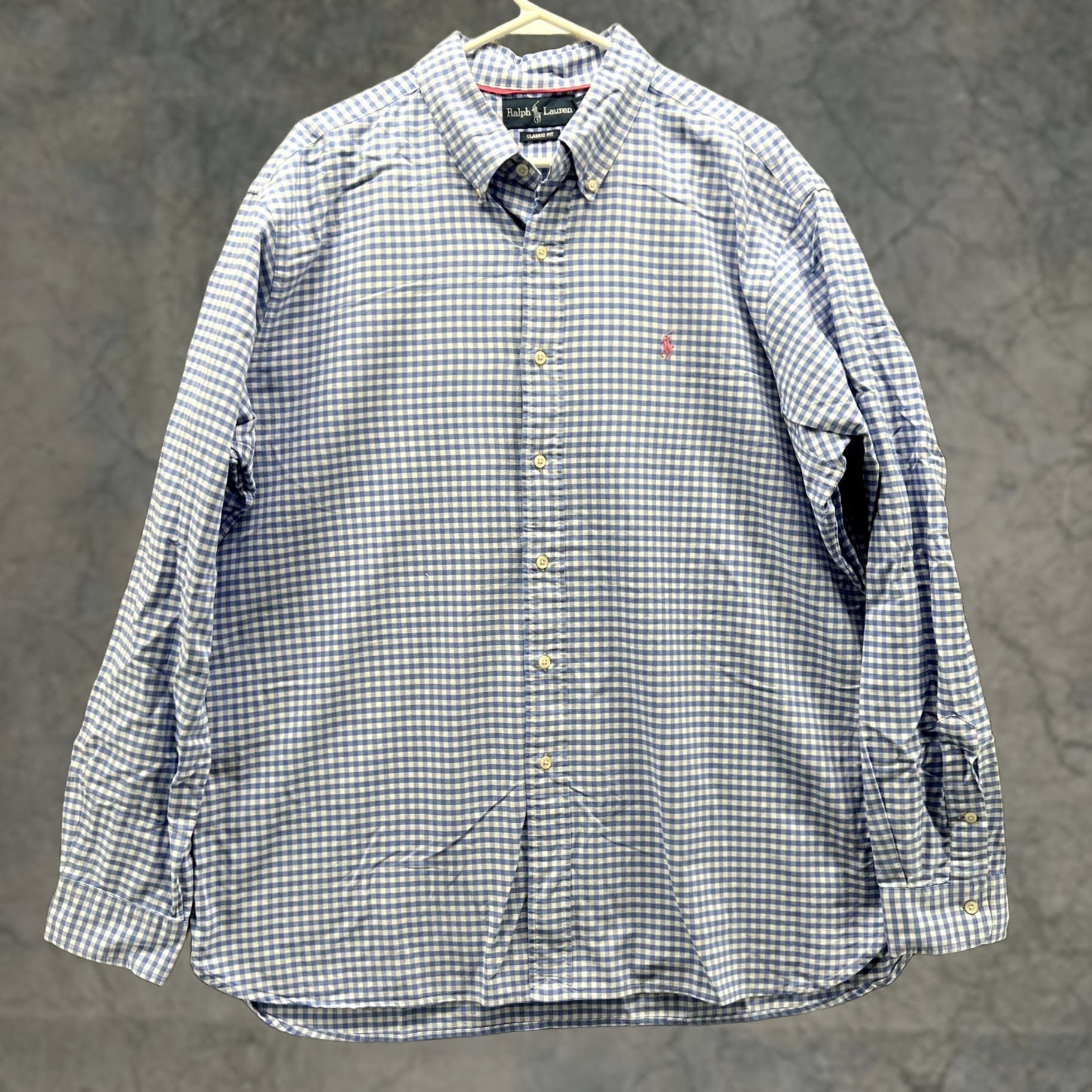 Ralph Lauren Ralph Lauren Shirt Mens 2XL Blue Check Long Sleeve Button Front Casual Woven Size US XXL / EU 58 / 5 - 1 Thumbnail