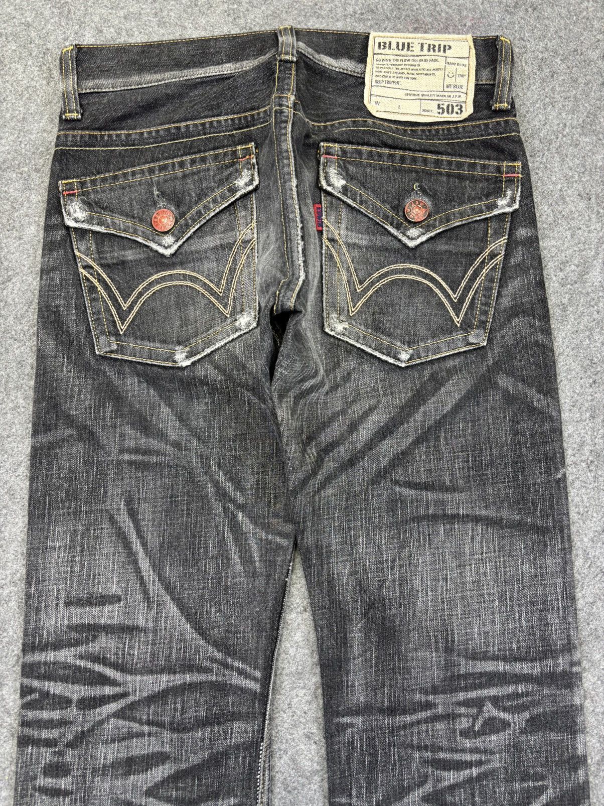 Edwin 💥Flare💥Archival Edwin 503 Chaos Fades Black Denim K15 Size US 31 - 9 Thumbnail