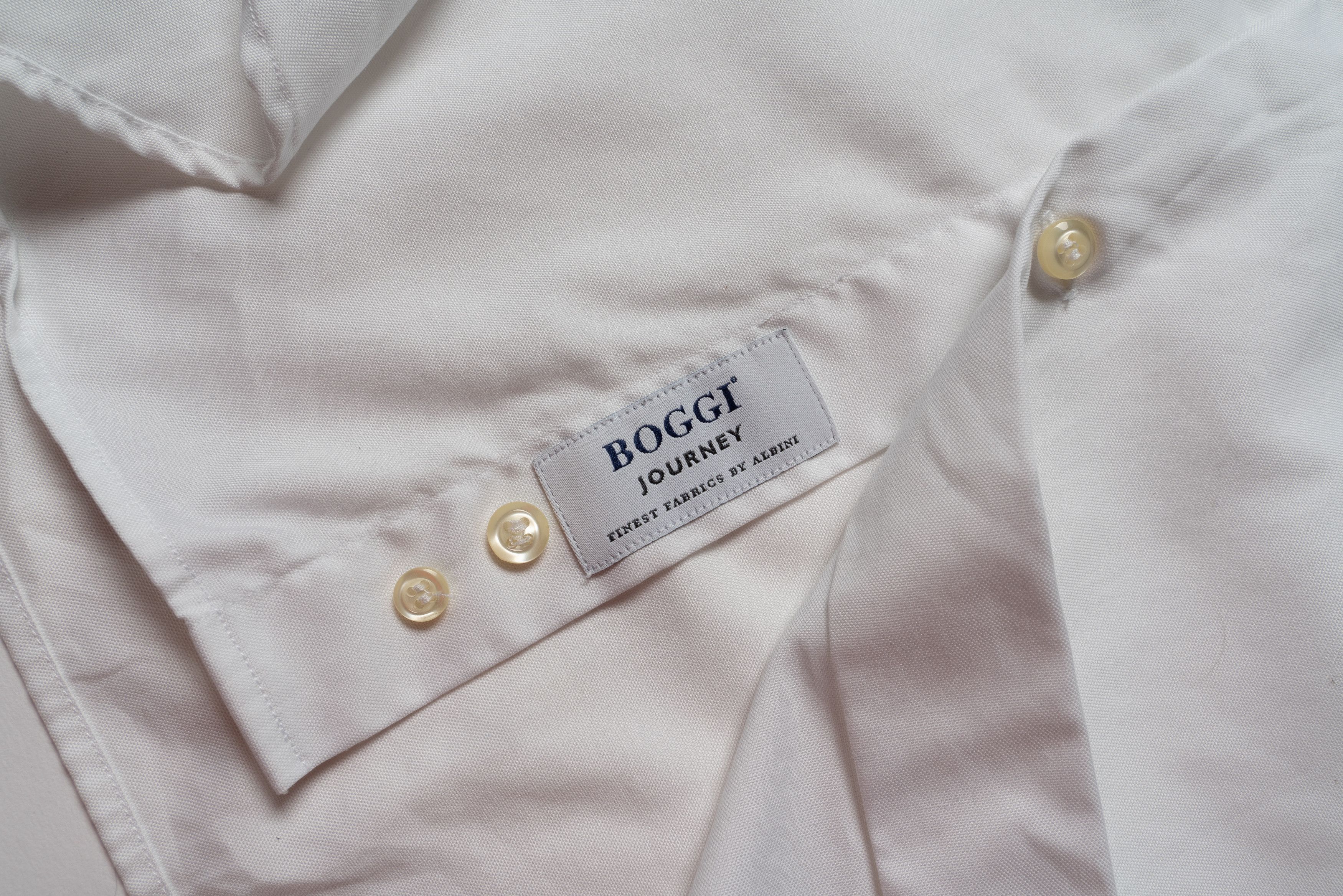 Boggi 🔵 BOGGI MILANO White Cotton Button Up shirt Size US L / EU 52-54 / 3 - 6 Thumbnail