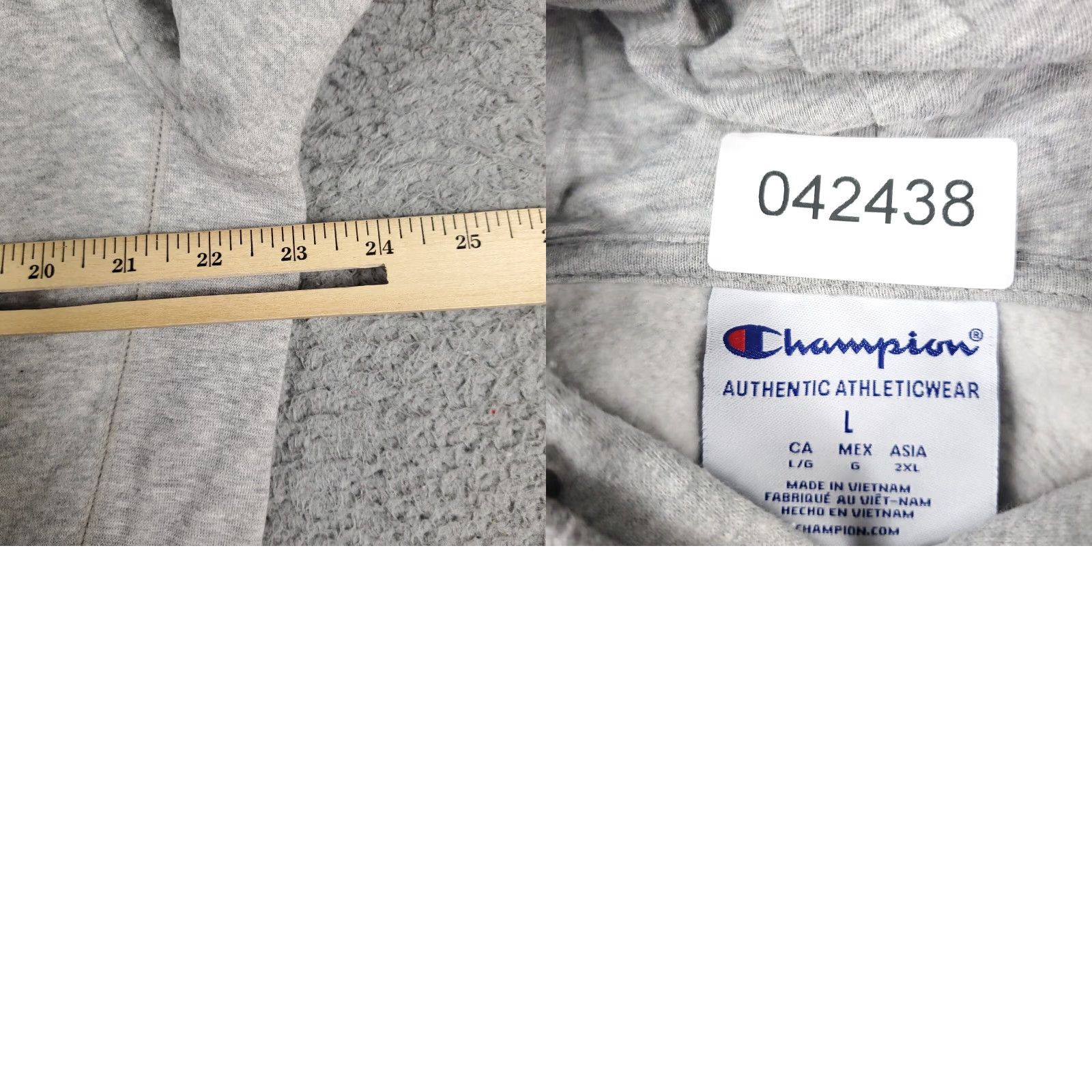 Champion Champion Hoodie Mens Large Gray Pullover Sweatshirt Long Sleeve Mock Neck Size US L / EU 52-54 / 3 - 8 Thumbnail