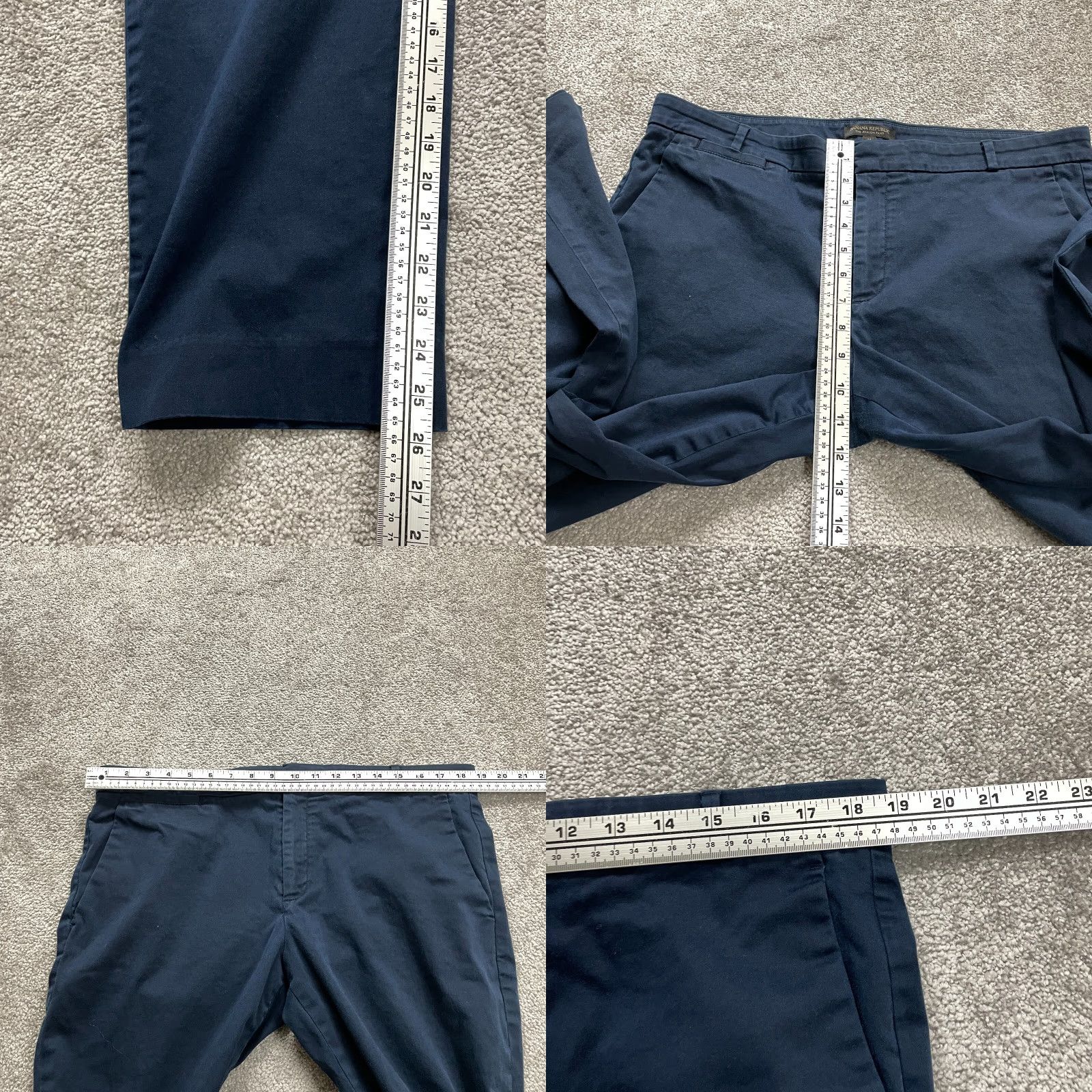 Banana Republic VINTAGE Banana Republic Women's Pants 14 Navy Blue Cropped Straight Chino Casual Office Wear Size 36" / US 14 / IT 50 - 8 Thumbnail