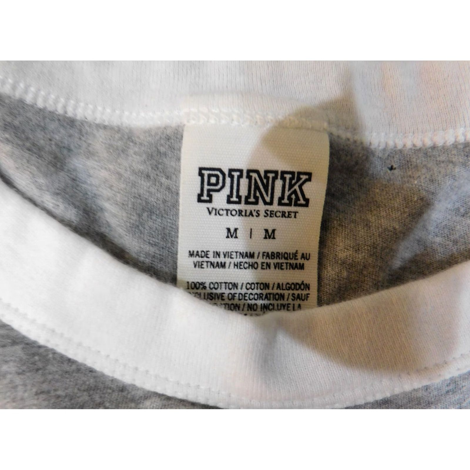 Victoria's Secret Victoria's Secret Pink Shirt M Gray Women Christmas Cotton T-Shirt Regular Short Sleeve Crew Neck Holiday Christmas Theme Slim? Size M / US 6-8 / IT 42-44 - 6 Thumbnail