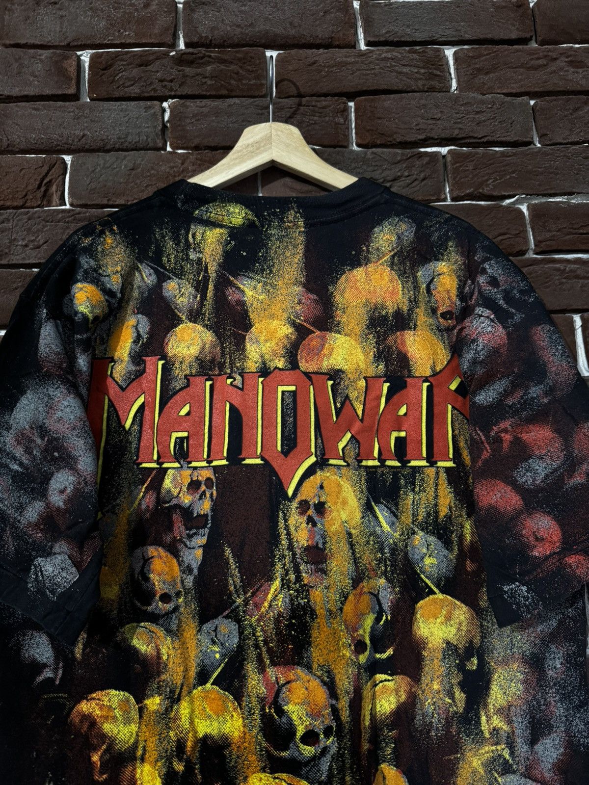 Band Tees RARE VINTAGE MANOWAR 1994 SKULL METAL T-SHIRT BAND GRAIL Size US XL / EU 56 / 4 - 6 Thumbnail