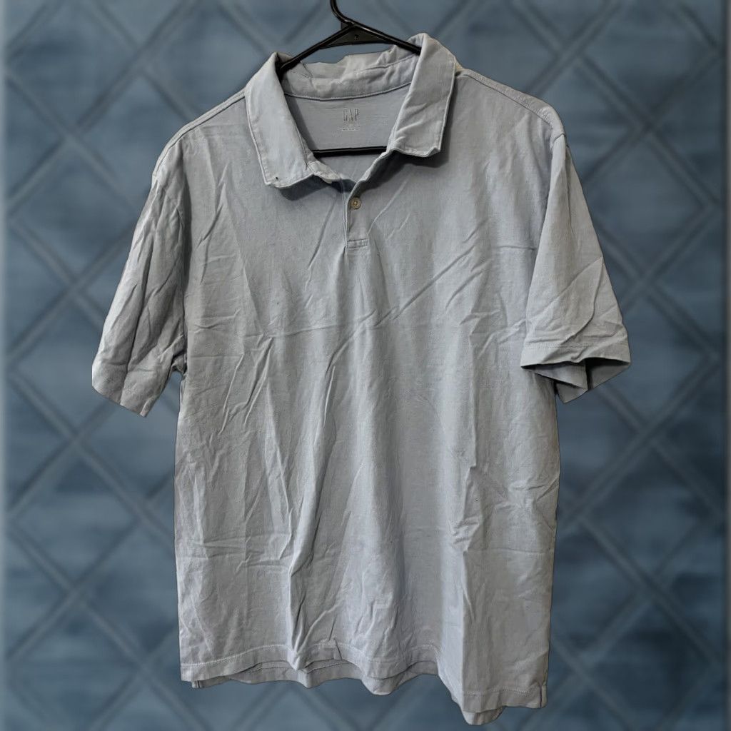 Gap GAP Polo Shirt Men's XL Light Blue Knit Short Sleeve Casual Collar Solid Size US XL / EU 56 / 4 - 1 Thumbnail