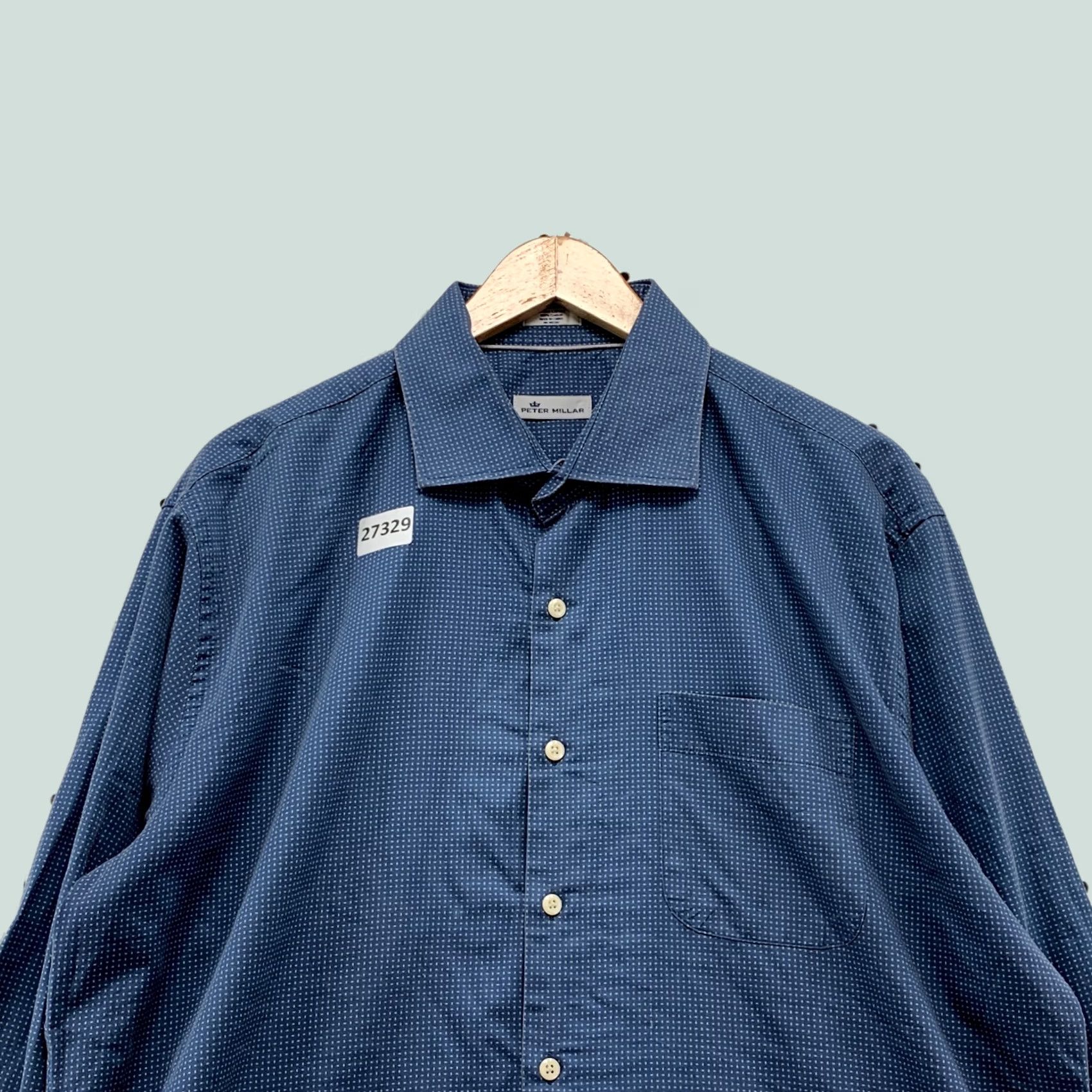 Peter Millar Peter Millar Pocket Button Shirt Blue Long Sleeve Polka Dot Mens XL) Size US XL / EU 56 / 4 - 1 Thumbnail