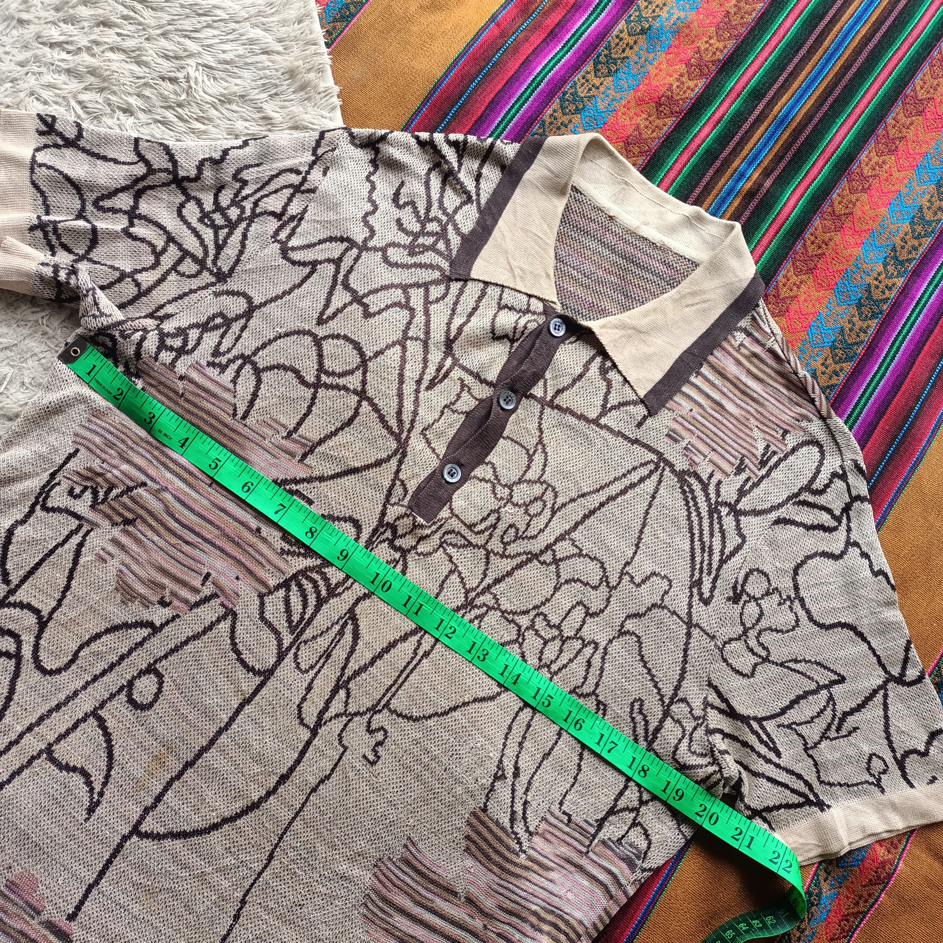 Missoni 00s Missoni italy tropical forest rayon polo shirt Size US M / EU 48-50 / 2 - 16 Thumbnail