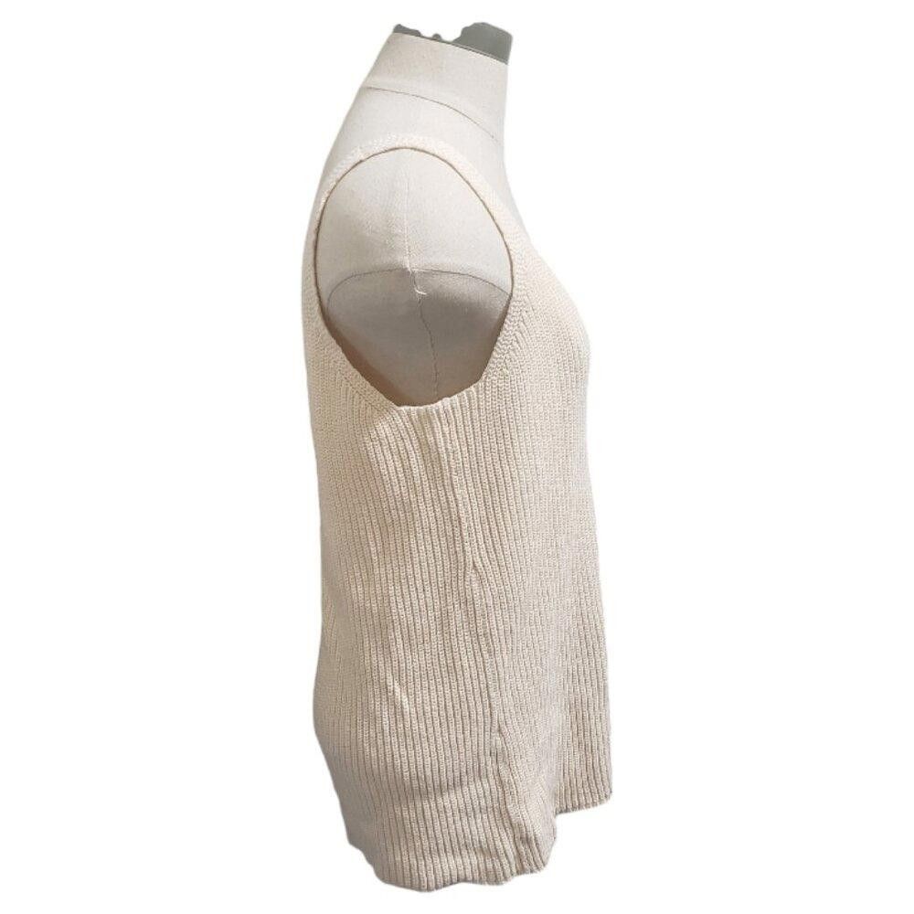 Designer CT1911 The Drop Ribbed Cream Sweater Tank S Size S / US 4 / IT 40 - 3 Thumbnail