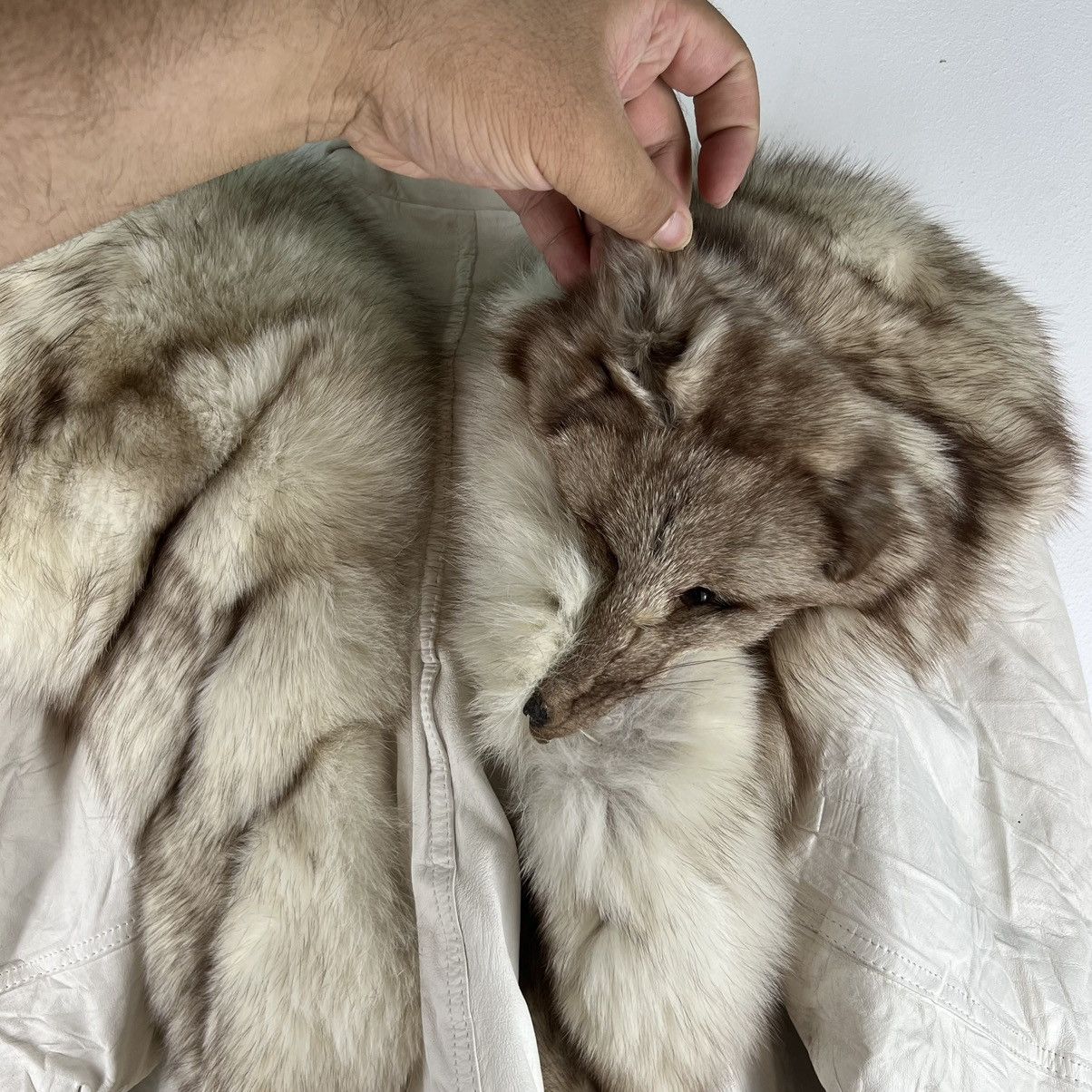 Japanese Brand 🔥VINTAGE GENUINE LEATHER JACKET GRANVALTA FOX FUR Size US M / EU 48-50 / 2 - 9 Thumbnail