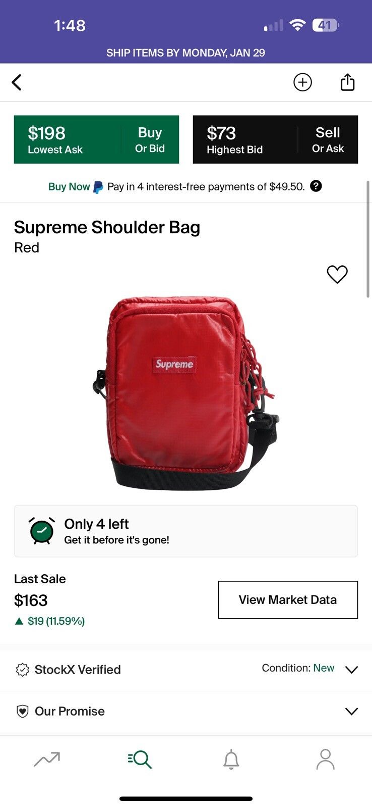 Supreme Supreme Red Shoulder Bag (FW17) Size ONE SIZE - 4 Preview