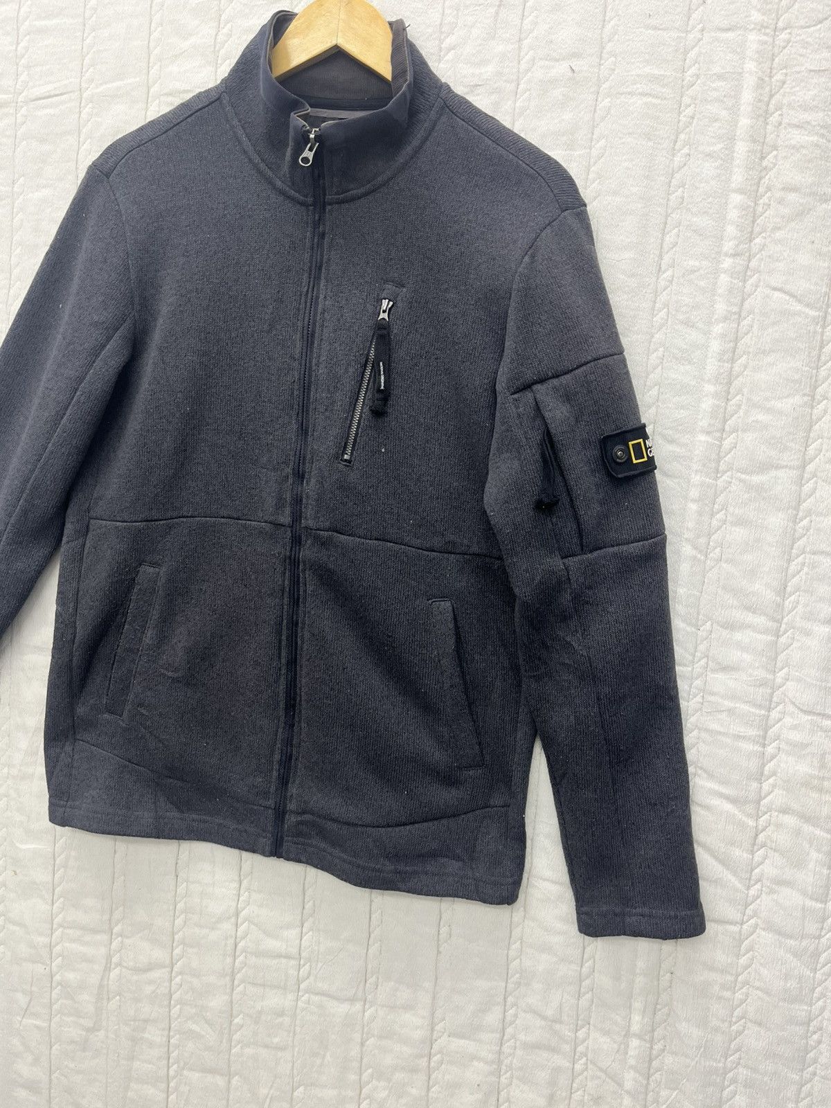 Japanese Brand NATIONAL GEOGRAPHIC WAFFLE KNIT FLEECE JACKET Size US S / EU 44-46 / 1 - 3 Thumbnail