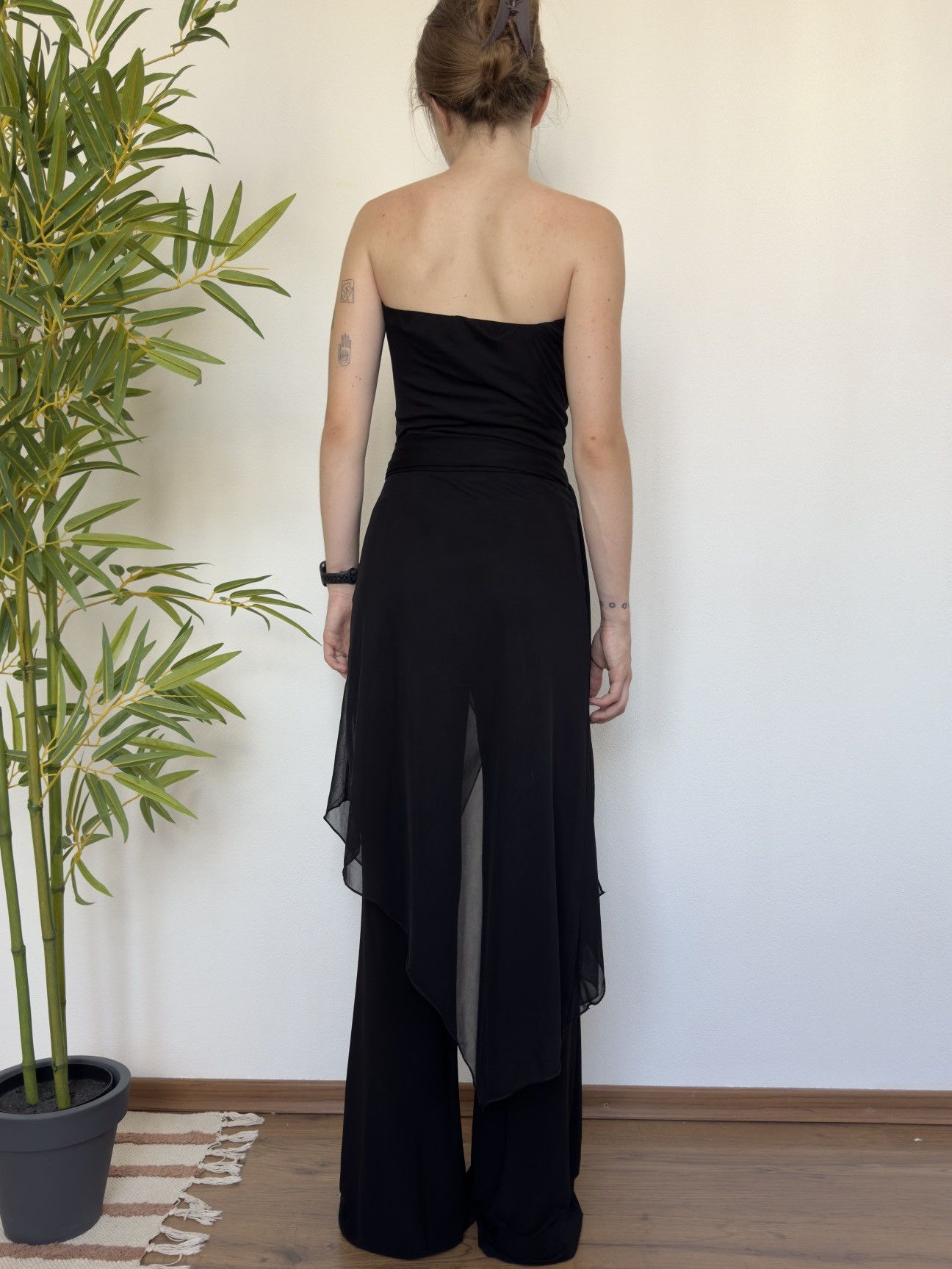 Vintage FLOWER OVERALLS SUIT BANDO WITH PANTS/SKIRT Size S / US 4 / IT 40 - 2 Thumbnail