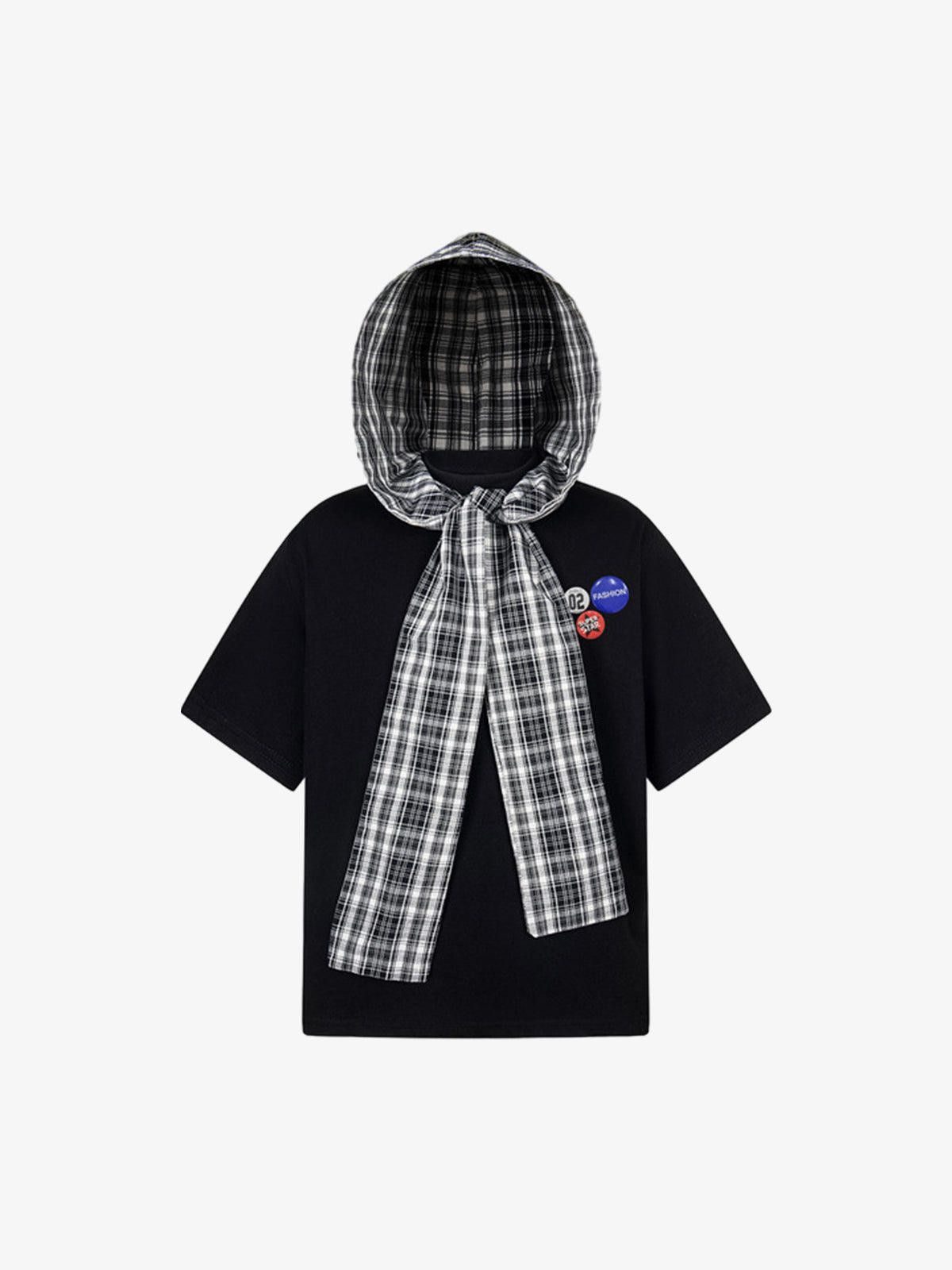 Other Detachable Hood / Scarf Plaid Cape T-shirt Size US L / EU 52-54 / 3 - 3 Thumbnail