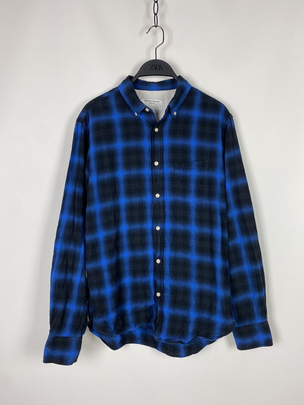 Officine Generale Officine Generale x Barneys New York Wrinkled Flannel Shirt Size US M / EU 48-50 / 2 - 1 Thumbnail