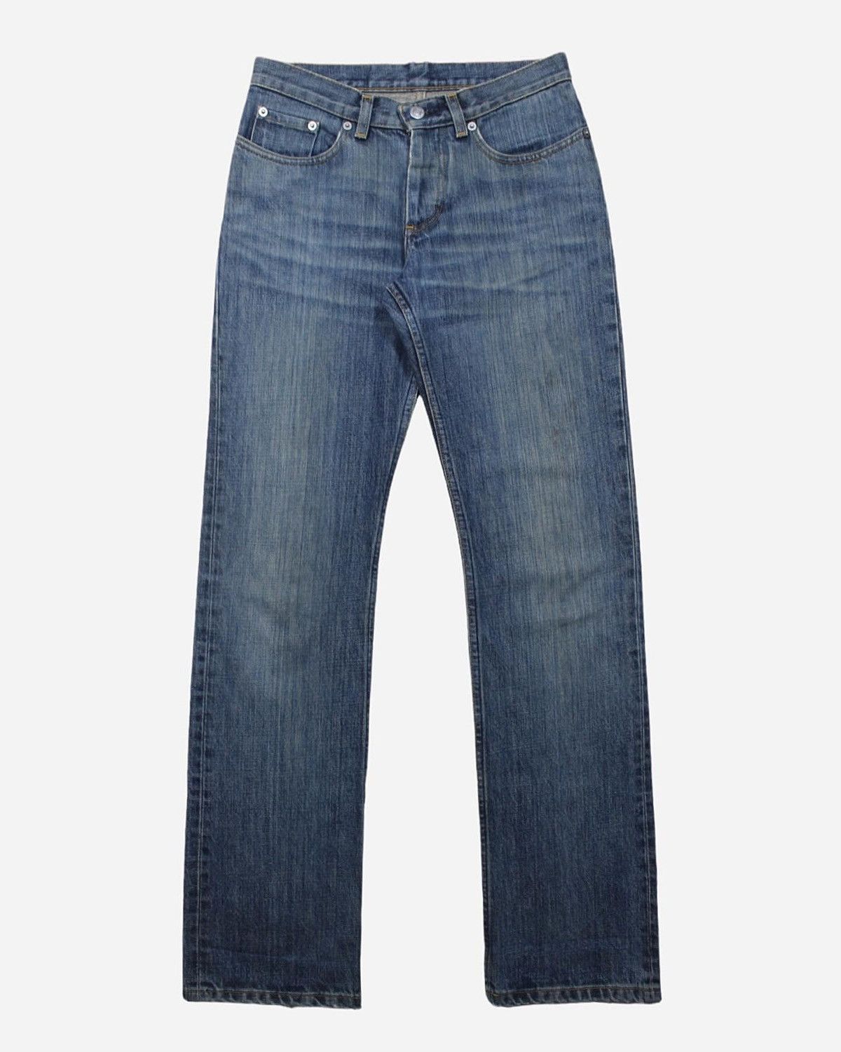 Helmut Lang 2000S HELMUT LANG DARK DENIM LOW WAIST BOOT CUT JEANS Size US 28 / EU 44 - 1 Thumbnail