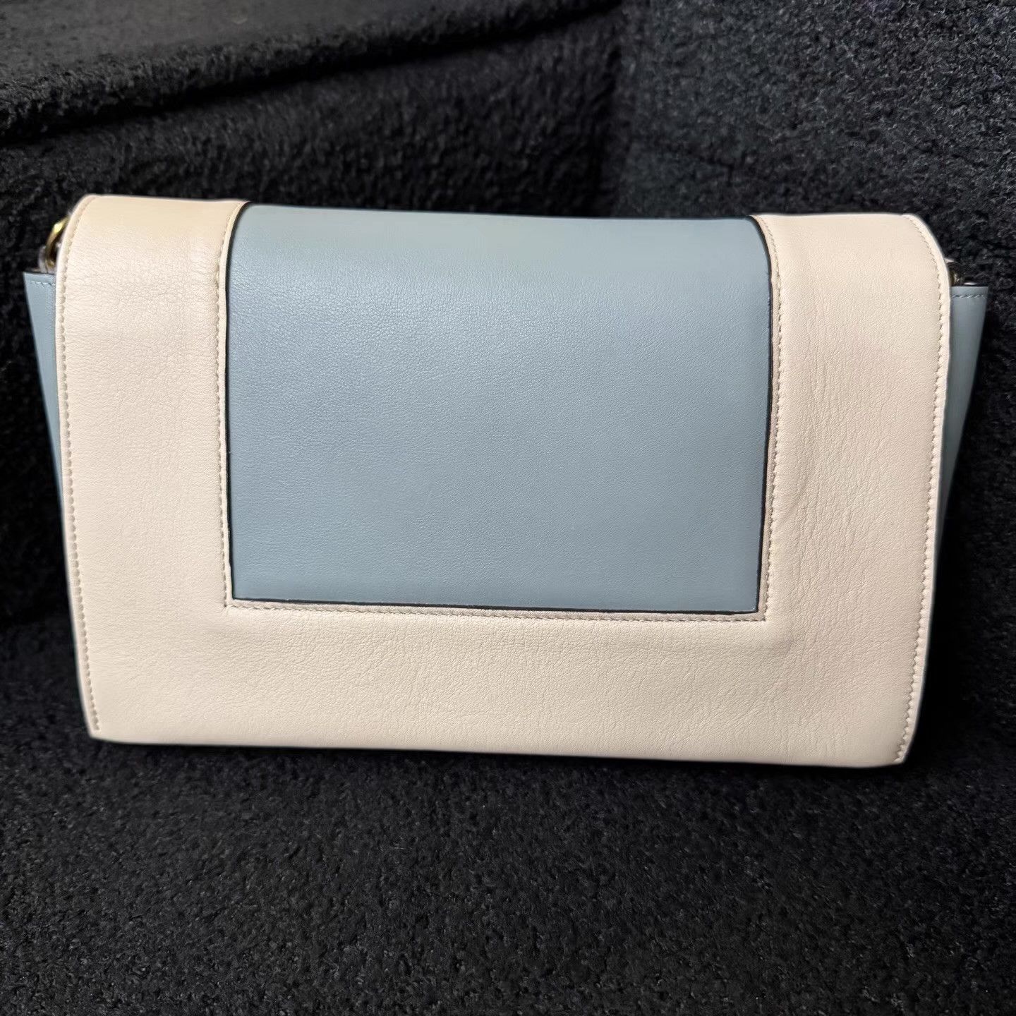 Celine CELINE White & Haze Blue Color Block Box Bag Q10 Size ONE SIZE - 3 Thumbnail