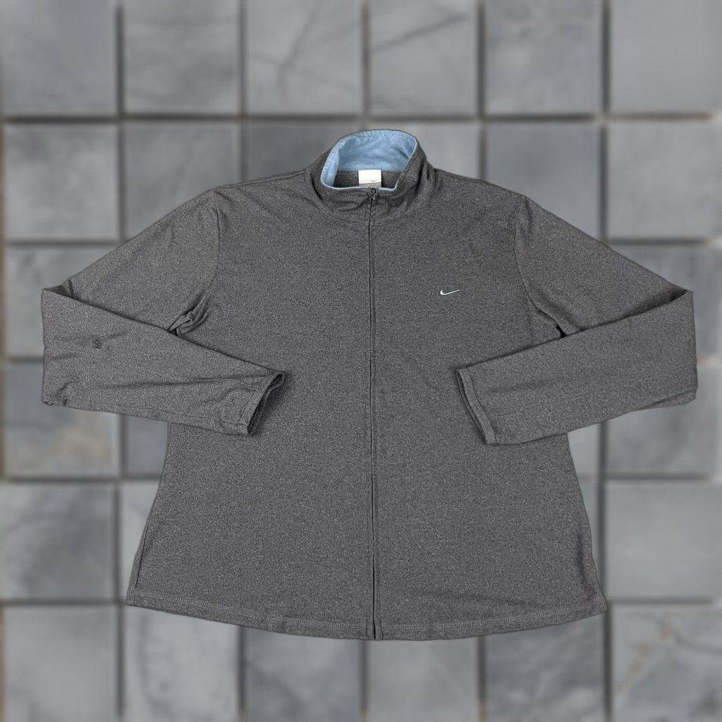 Nike VINTAGE Nike Jacket Womens L Gray Full Zip Track Casual Warm Up Size L / US 10 / IT 46 - 1 Thumbnail