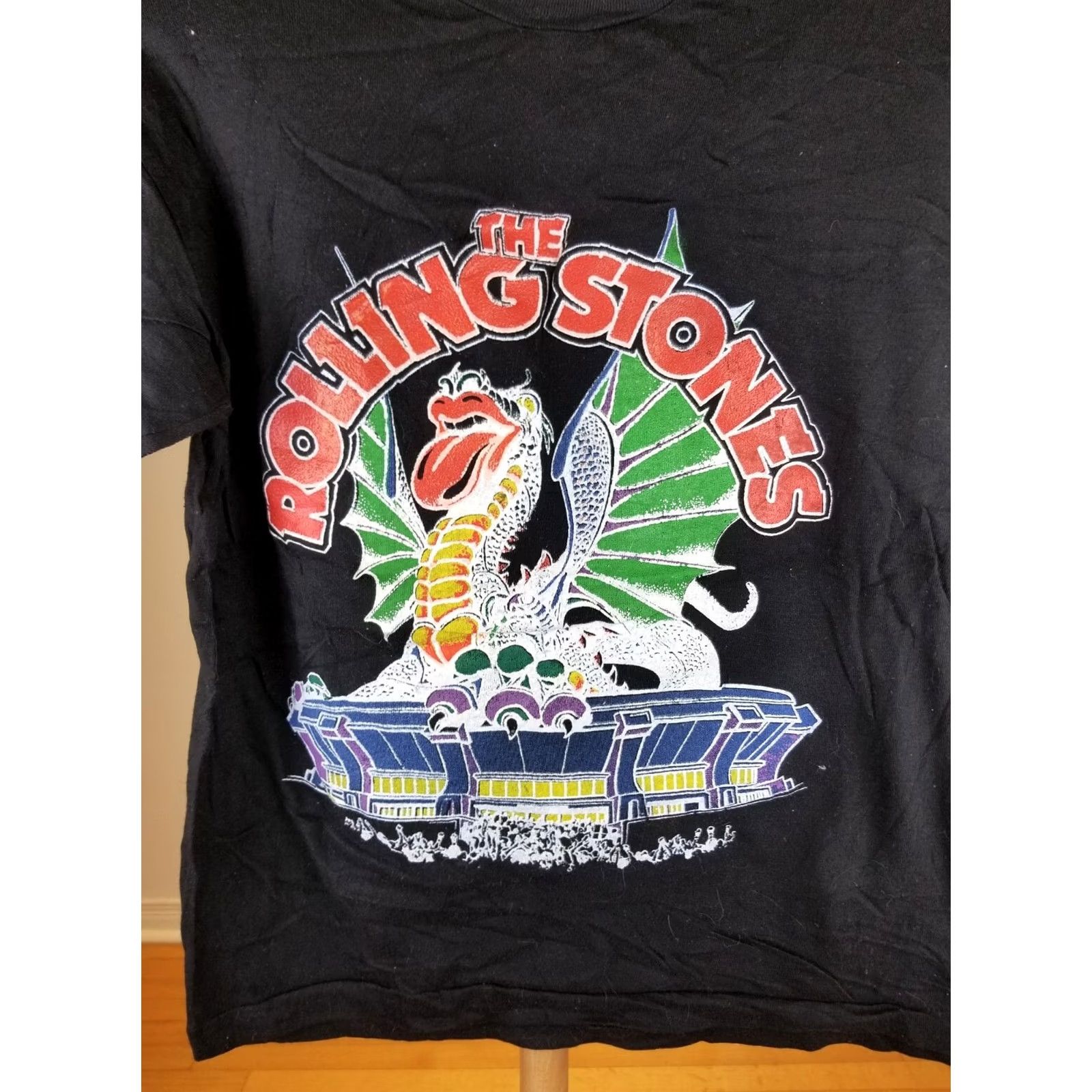Vintage VINTAGE ROLLING STONES LOS ANGELES TOUR T-SHIRT 81' DEADSTOCK M Black Men Size US M / EU 48-50 / 2 - 2 Thumbnail