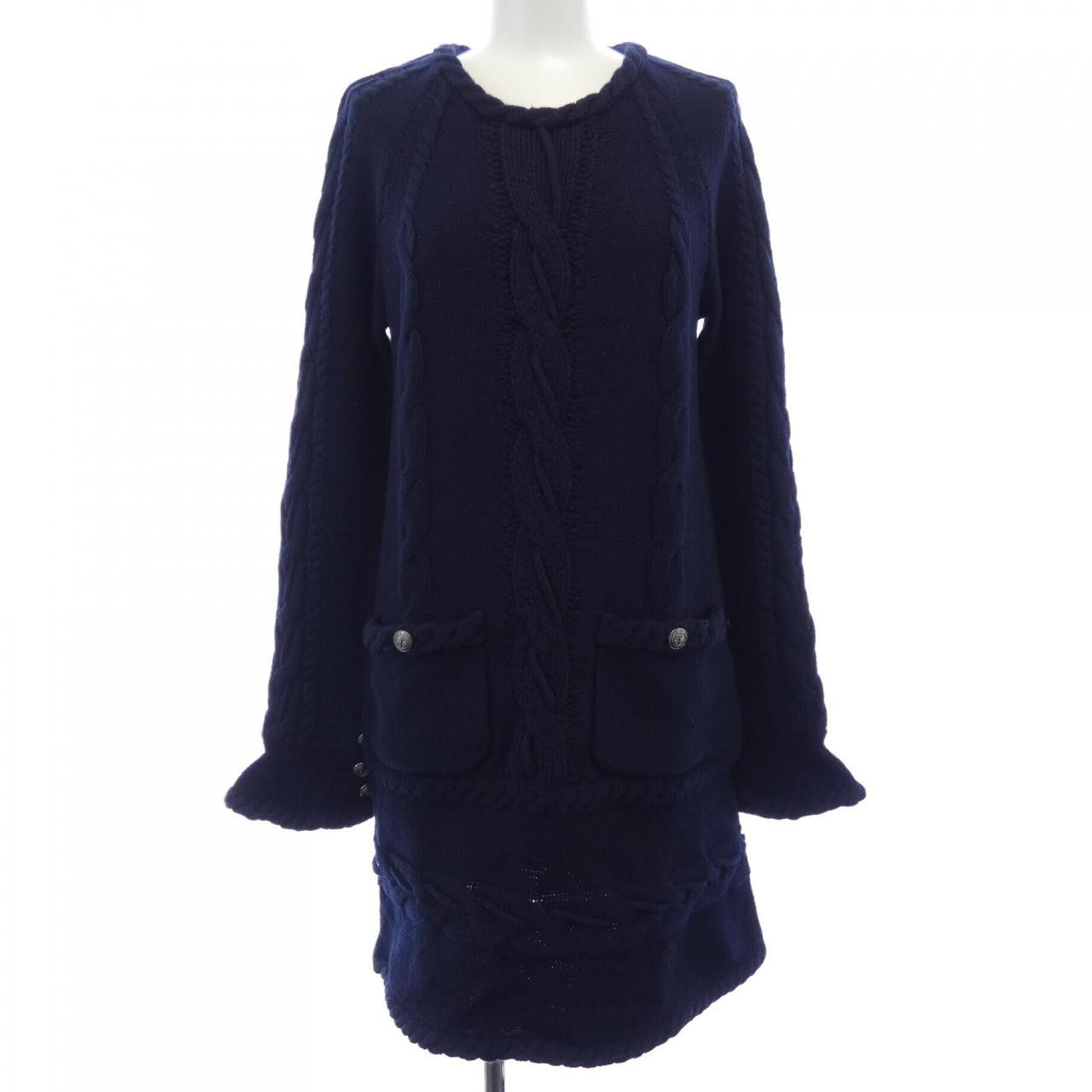 Chanel Chanel Chanel Cashmere Blend Dress Textile Dresses P59164K07763 DUTY FREE for USA Size ONE SIZE - 1 Thumbnail