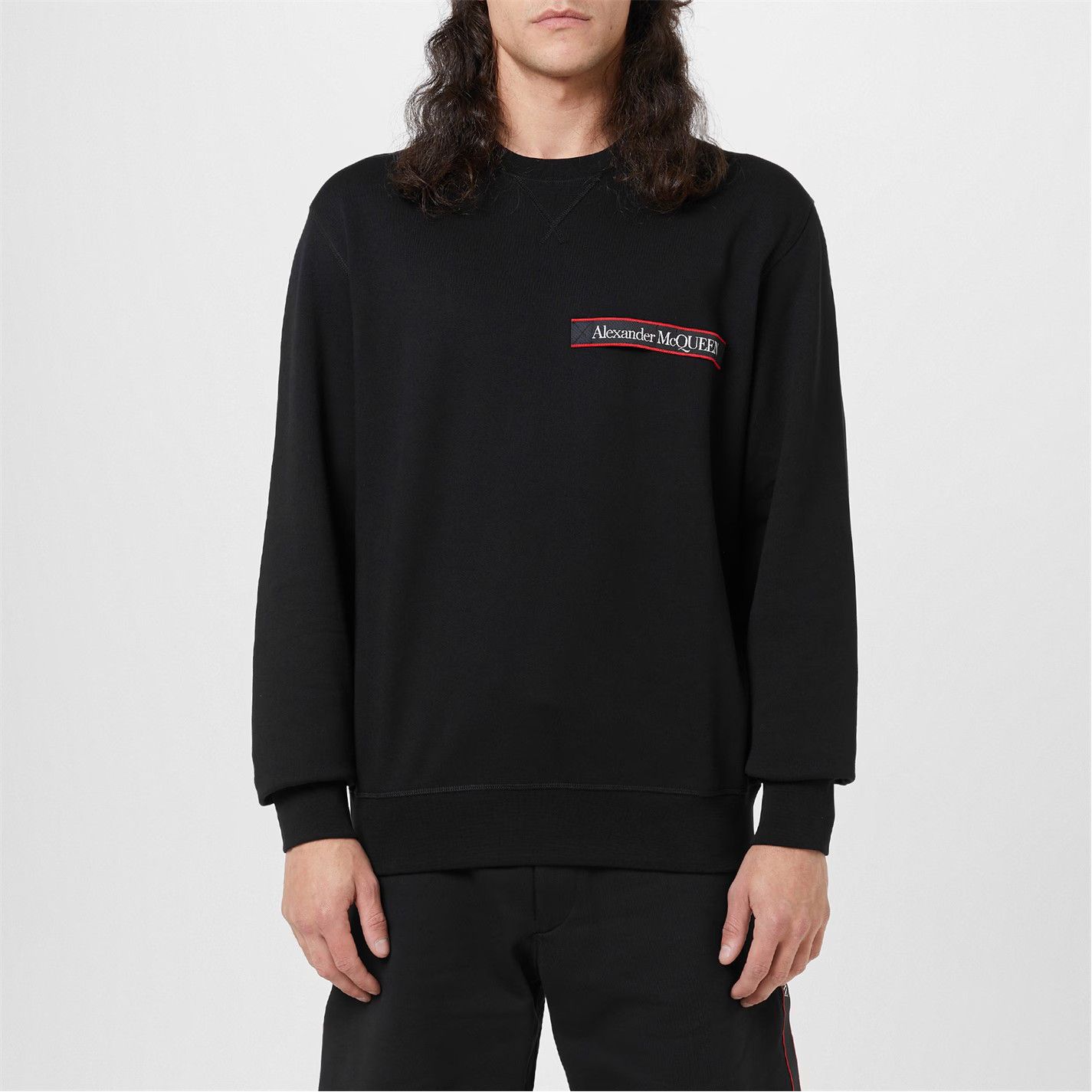Alexander McQueen o1g2r1mq0326 Logo Tape Sweatshirt in Black Size US XXL / EU 58 / 5 - 5 Thumbnail