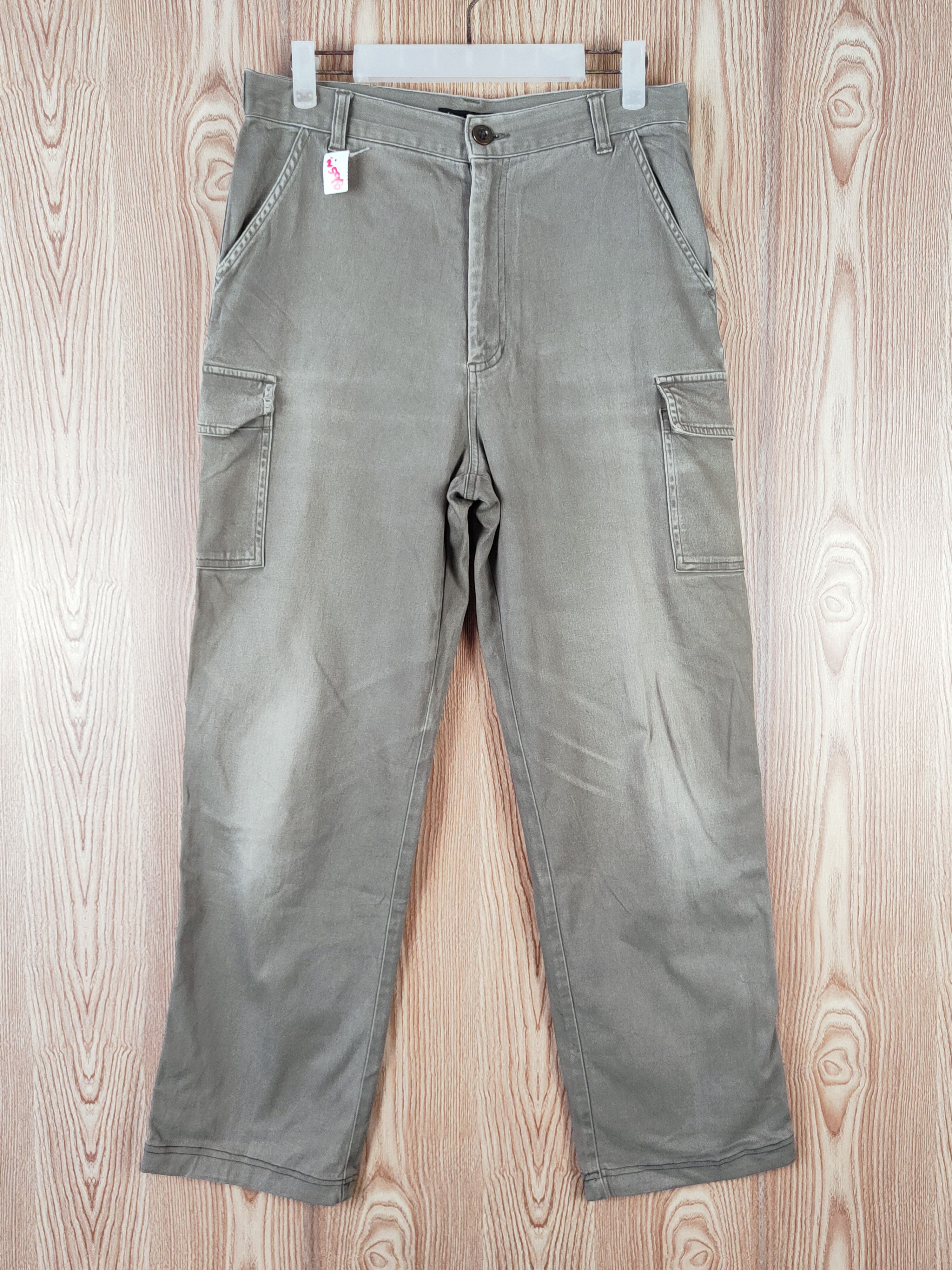 Japanese Brand Livre Claire Green Faded Multipocket Cargo Pants #W98 Size US 31 - 1 Thumbnail