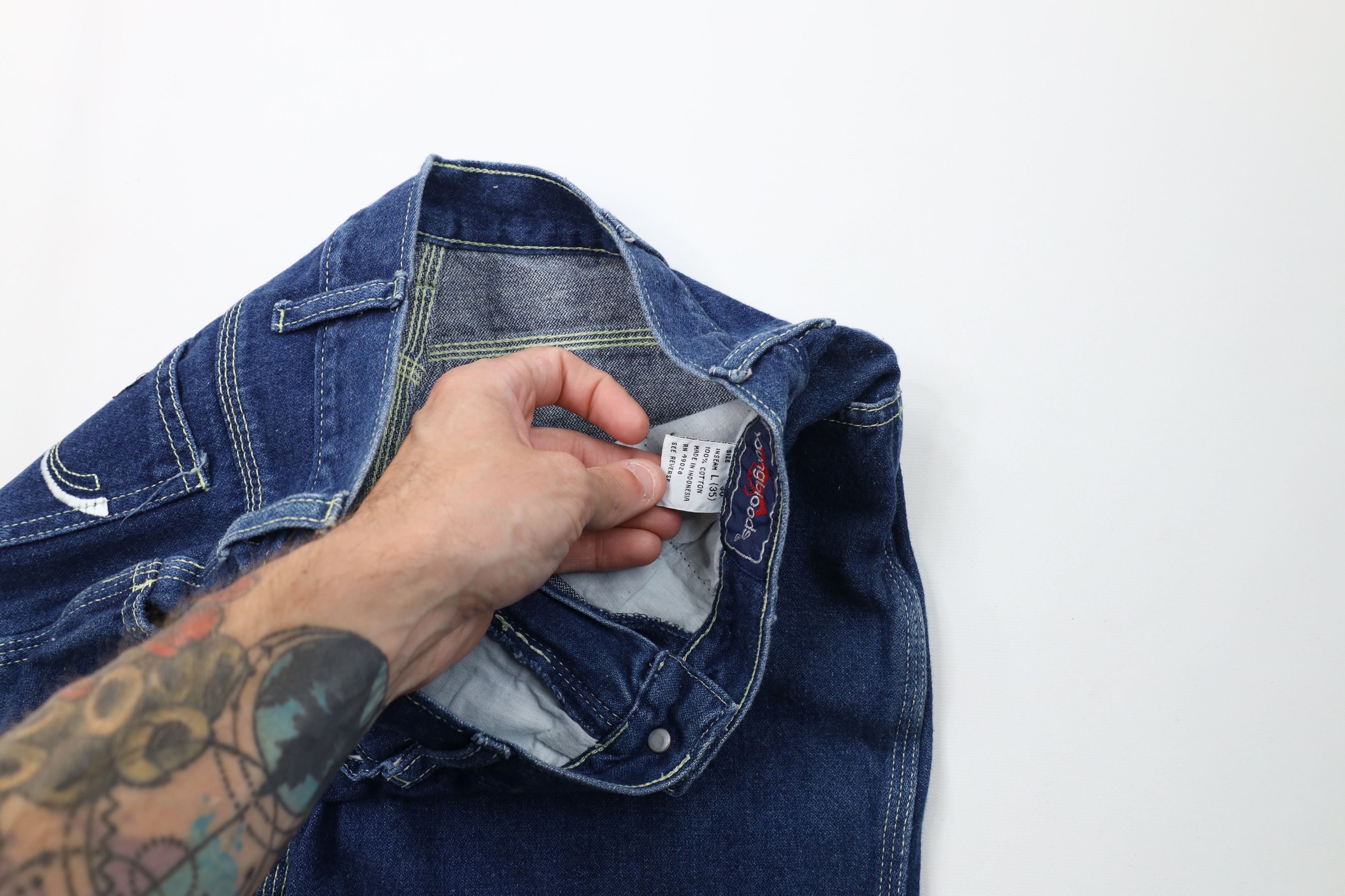 Vintage Vintage 70s Streetwear Flared Denim Jeans Blue Cotton Size 30" / US 8 / IT 44 - 9 Thumbnail