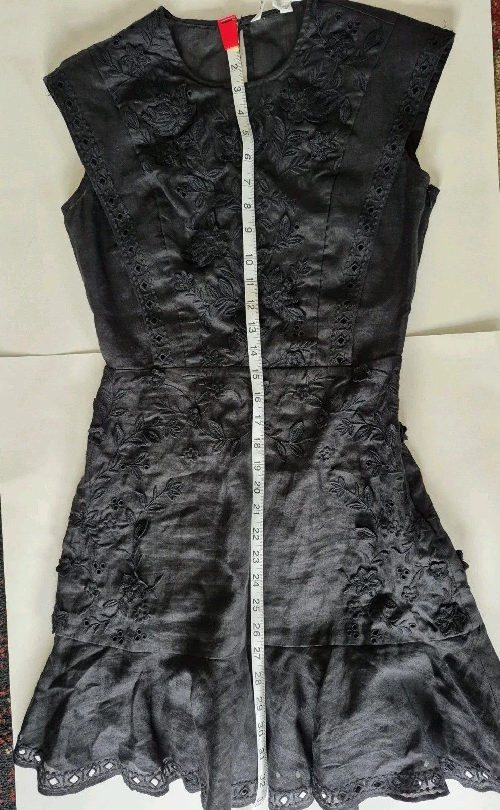 Veronica Beard Dress Kerison Embroidered Floral Ruffle Short Sleeve Party Size XS / US 0-2 / IT 36-38 - 11 Thumbnail