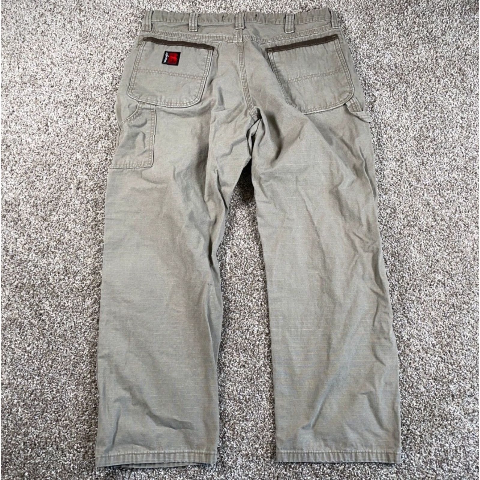 Wrangler WRANGLER RIGGS Workwear Carpenter Pants Men's 36 x 28 Beige Ripstop Cotton Casual Outdoor Retro Size US 36 / EU 52 - 2 Thumbnail