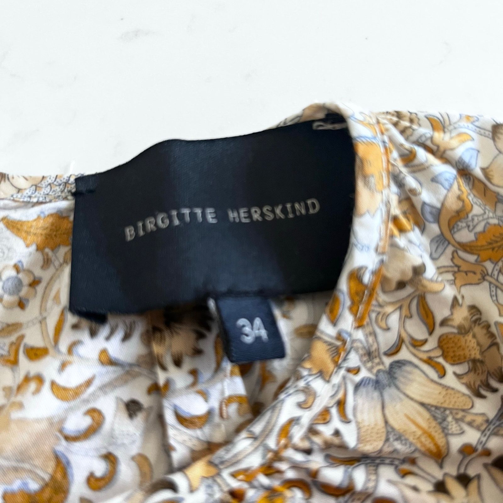 HERSKIND Birgitte Herskind Floral Print Short Puff Sleeve Blouse Size XS / US 0-2 / IT 36-38 - 3 Thumbnail