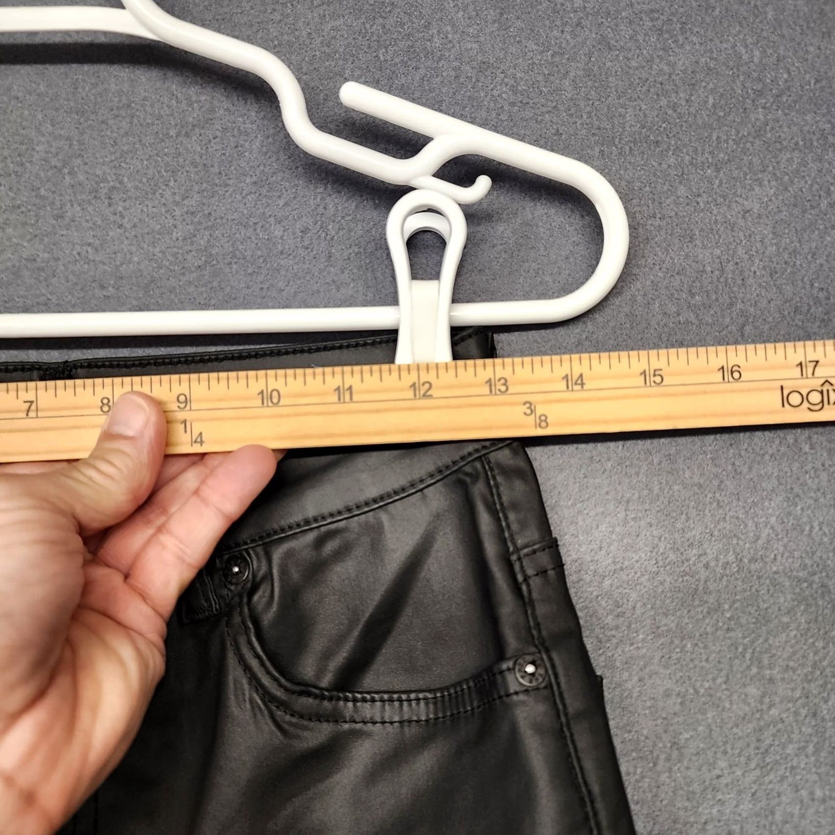 Vintage We The Free People Pacifica Pants Black Coated High Rise Straight Leg Womens 27 Size 27" / US 4 / IT 40 - 6 Thumbnail